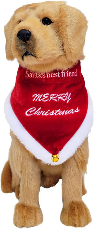 Golden Retriever 13.5" Height, Doorstop, Stuffed Plush Dog Christmas Decor