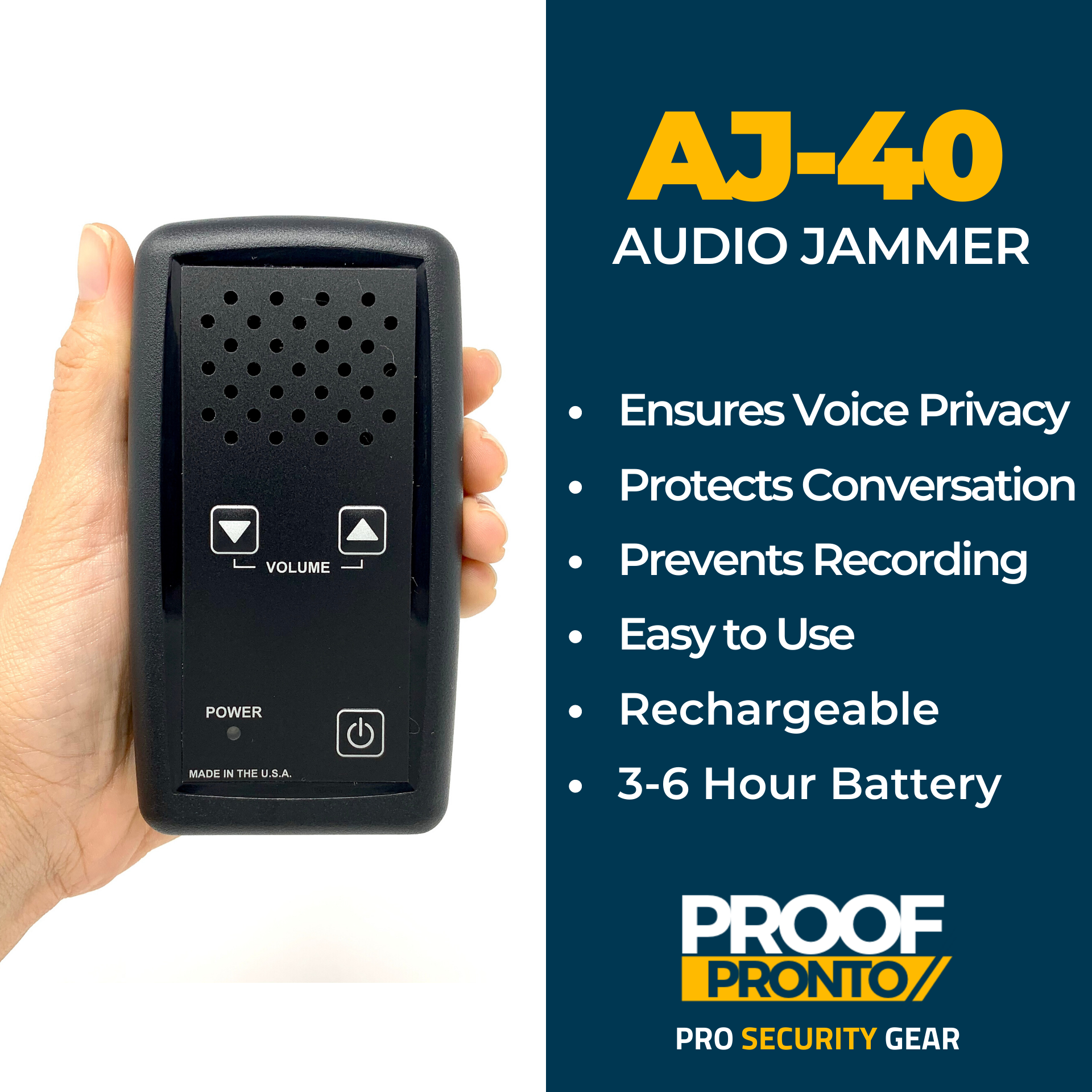 AJ-40 Audio Jammer Voice Privacy Conversation Protection Device
