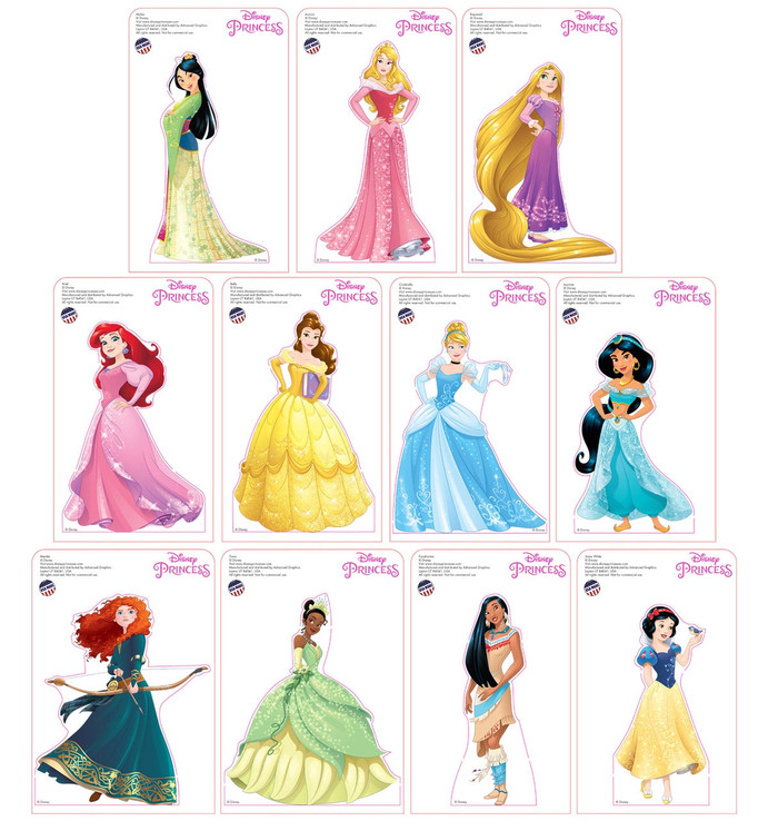 Mini Disney Princesses Standees 2016 (11 pack: All Princesses)