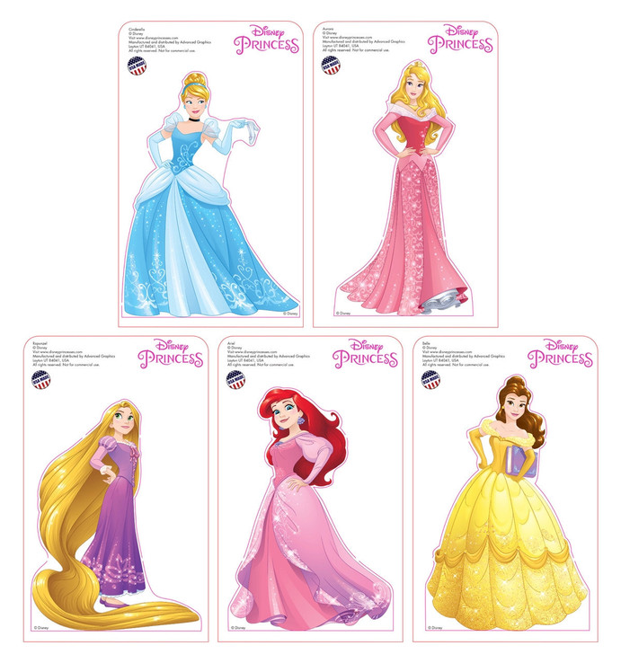 Mini Disney Princesses Standees 2016 (5 pack: Belle, Rapunzel, Cinderella, Aurora and Ariel)