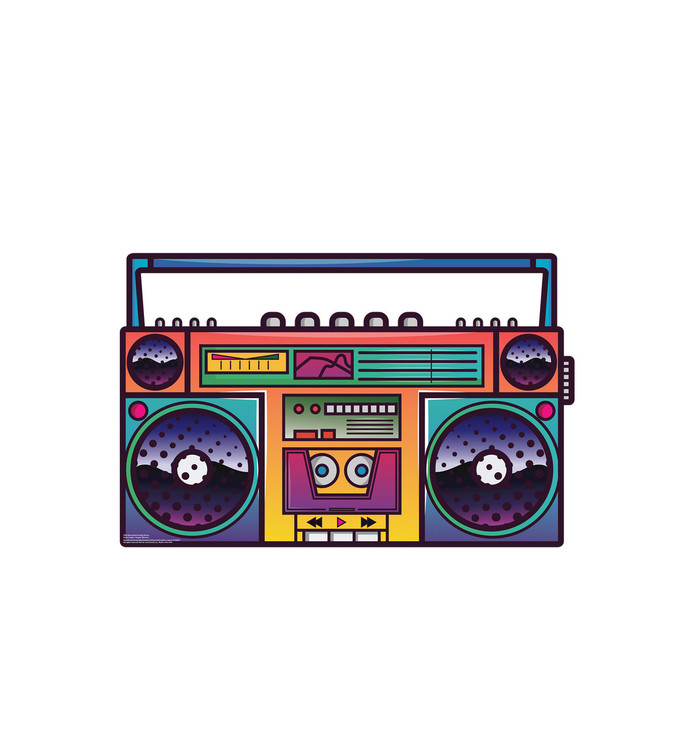 Illustrated Portable Stereo
