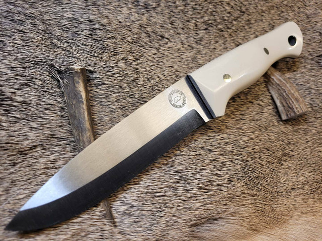 Trapper Knife handmade bushcraft knife by QuickHatch Knife Co. in Idaho, built for hunting, camp chores, and outdoor use.