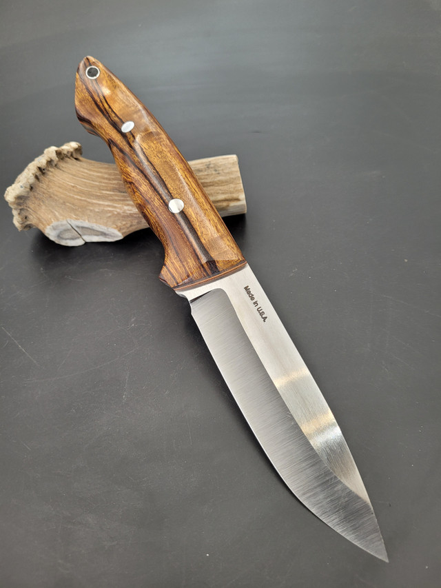 Field Scout handmade bushcraft knife by QuickHatch Knife Co. in Idaho, built for hunting, camp chores, and outdoor use.