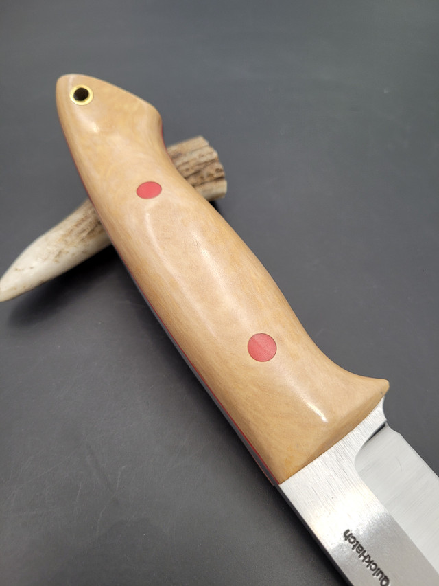 Field Scout handmade bushcraft knife by QuickHatch Knife Co. in Idaho, built for hunting, camp chores, and outdoor use.