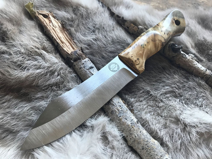 Wolfer Knife handmade bushcraft knife by QuickHatch Knife Co. in Idaho, built for hunting, camp chores, and outdoor use.