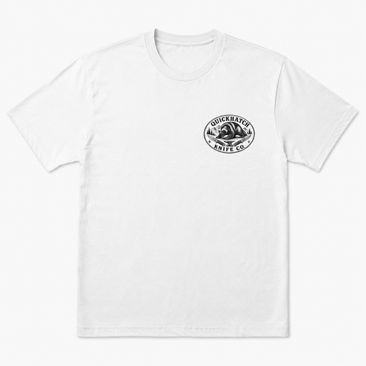 White QuickHatch short sleeve shirt with chest logo