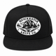 Black QuickHatch trucker hat with embroidered emblem