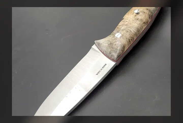 Sold Bushman knife with buckeye burl scales