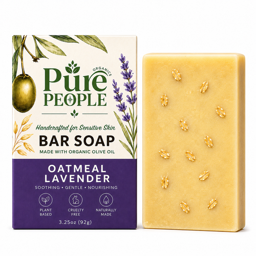 Pure People Organics Oatmeal Lavender Botanical Bar Soap