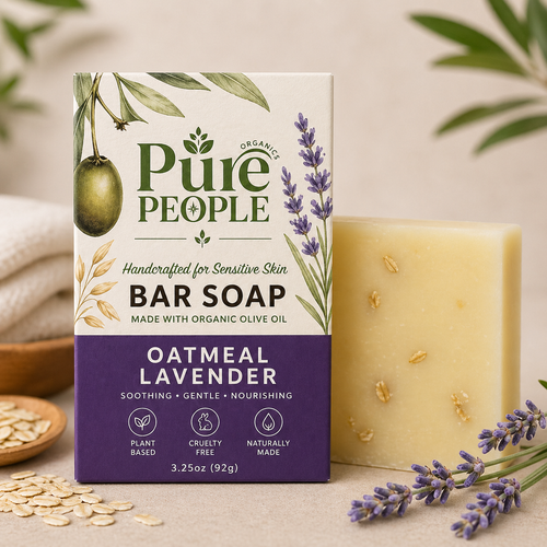 Pure People Organics Oatmeal Lavender Botanical Bar Soap