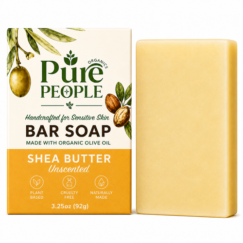 Pure People Organics Shea Butter Unscented Botanical Bar Soap