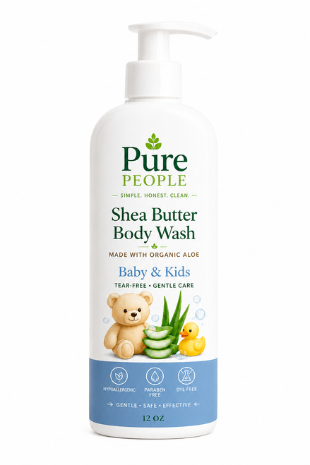 Natural Baby & Kids Body Wash with Organic Shea Butter, Aloe Vera & Plant-Based Oils