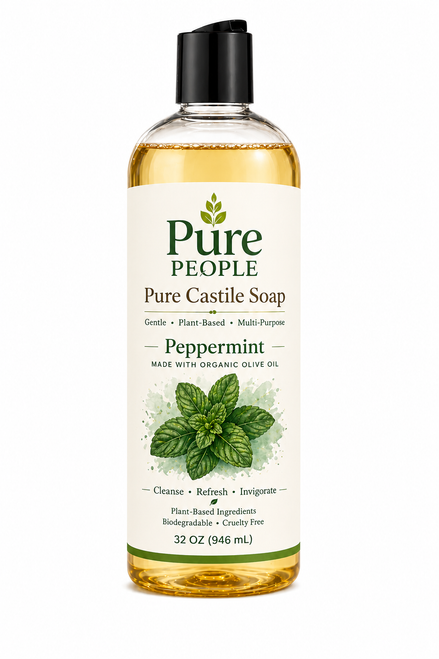 Peppermint Pure Castile Soap | Organic Plant-Based Multi-Purpose Liquid Soap