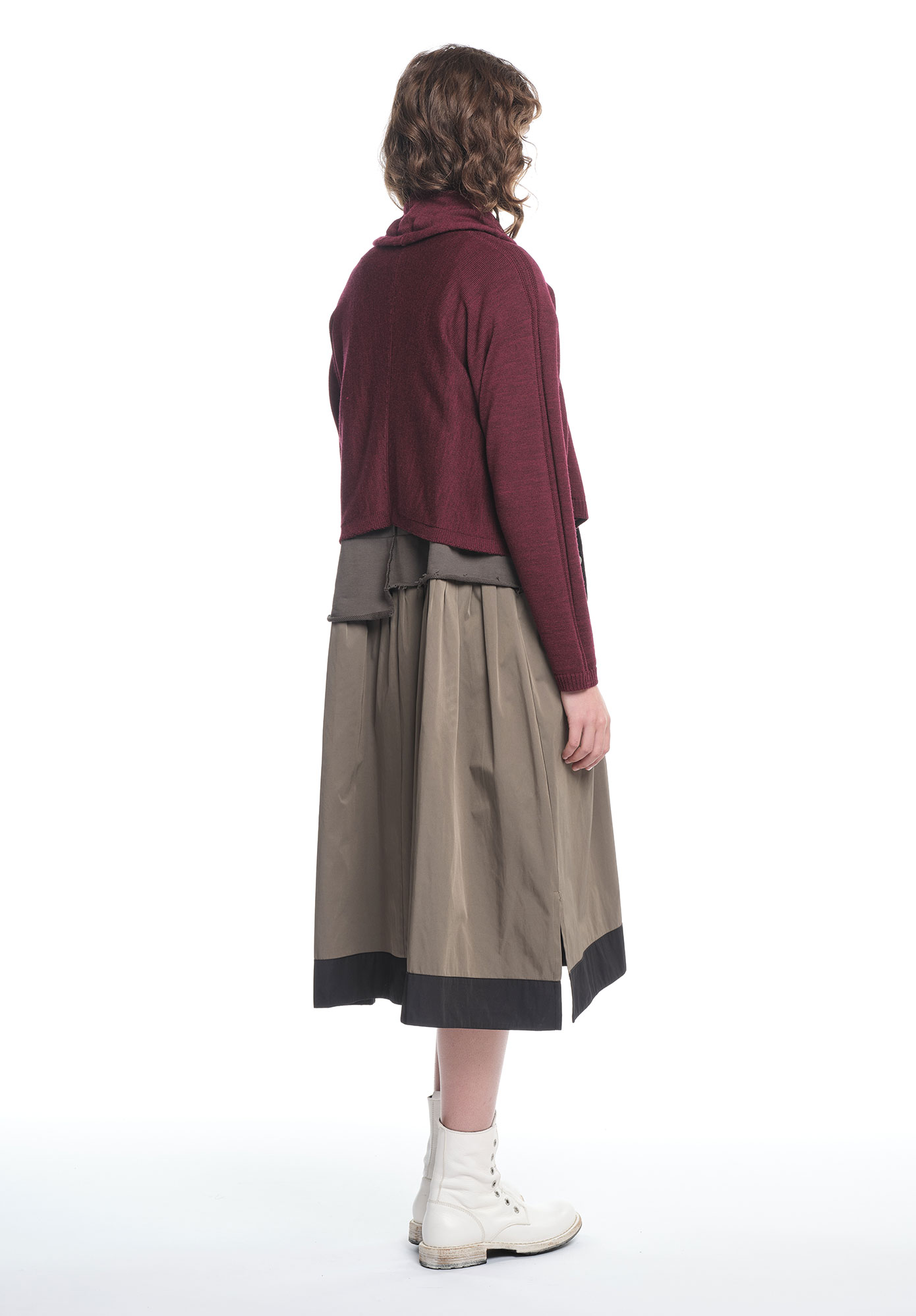 ROTATE CROPPED CARDIGAN - BERRY