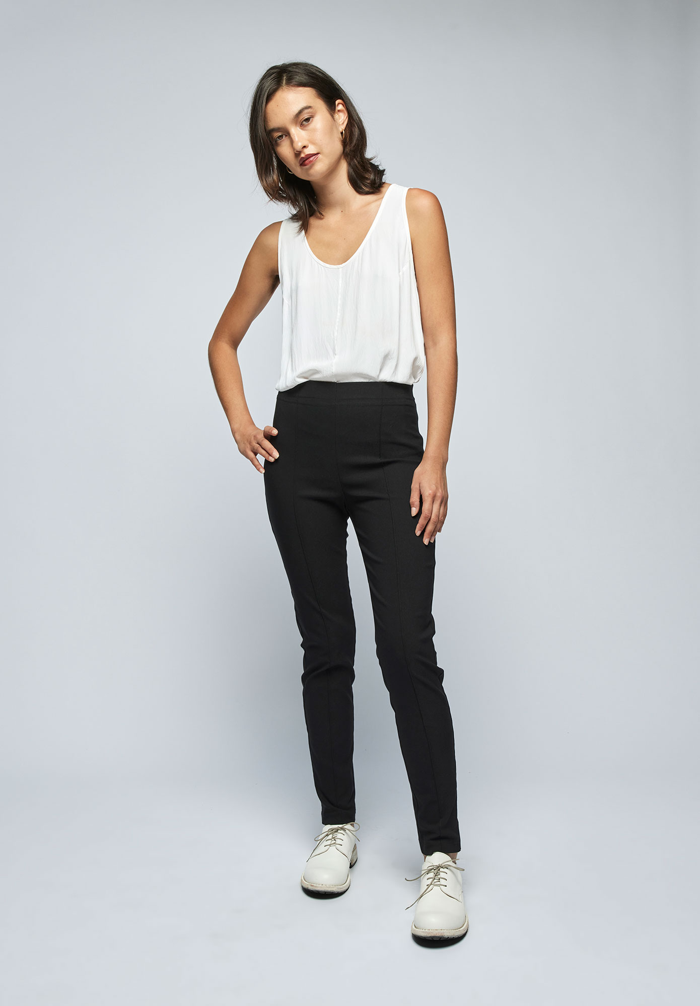 MM SÖHN - PINTUCK SLIM PANT - BLACK