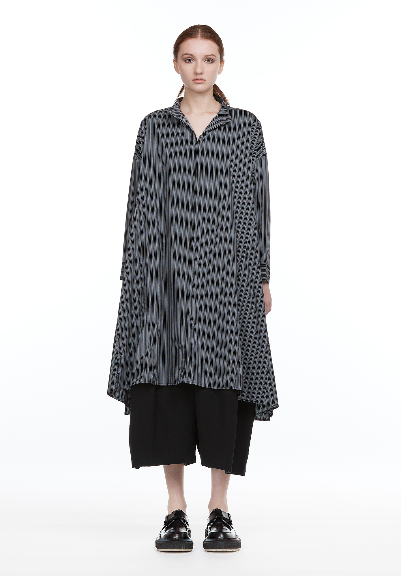 STRIPE PANEL TUNIC - BLACK