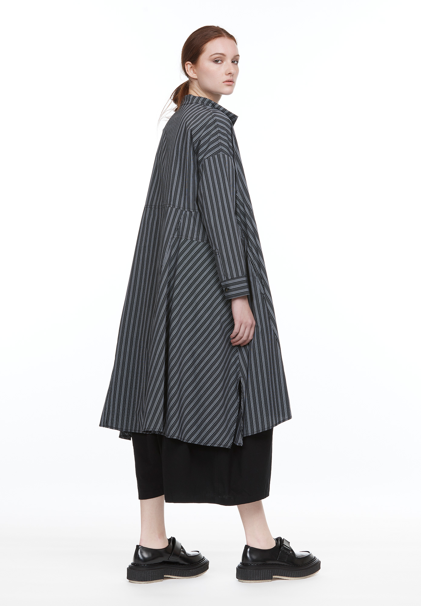 STRIPE PANEL TUNIC - BLACK