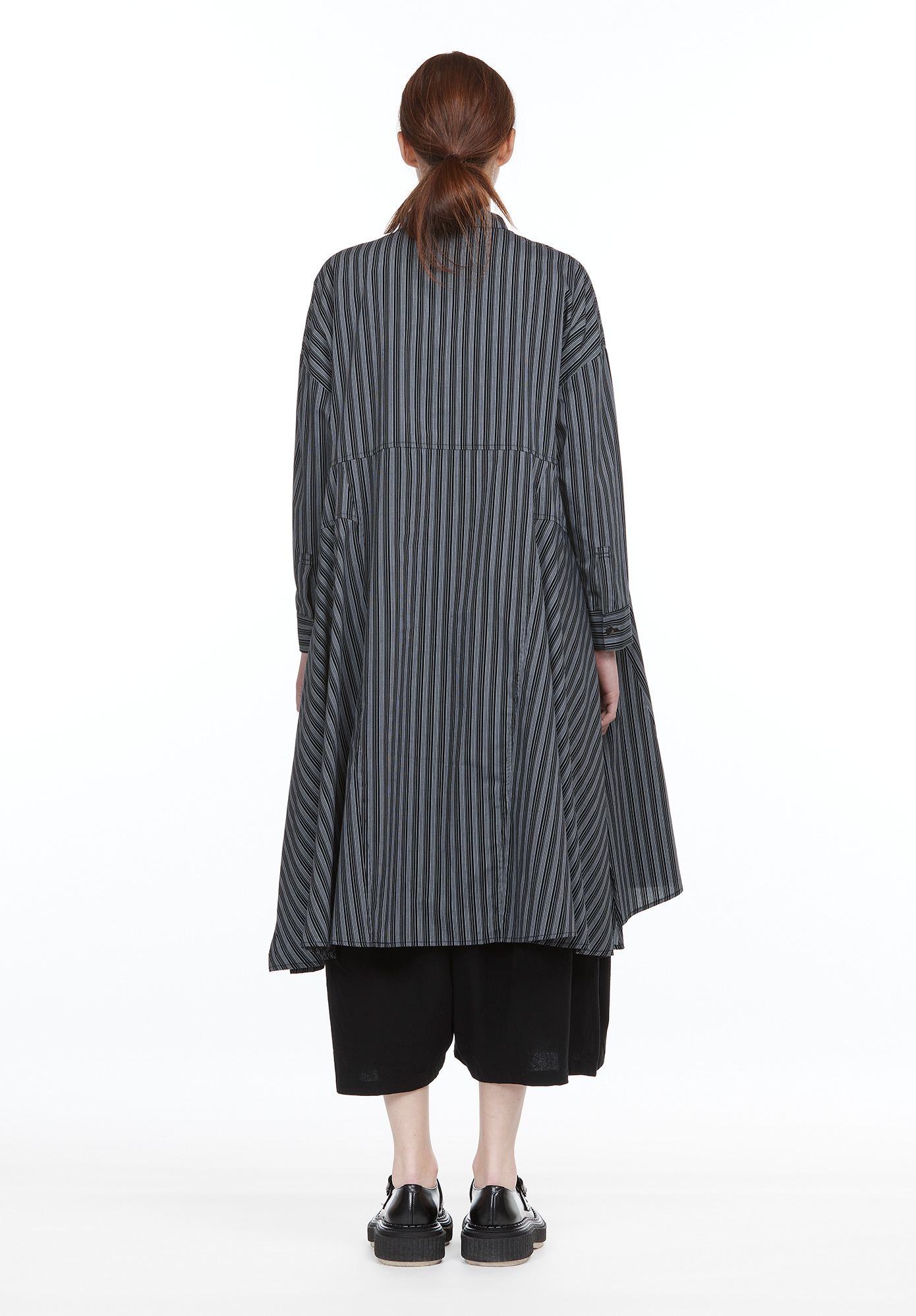 STRIPE PANEL TUNIC - BLACK