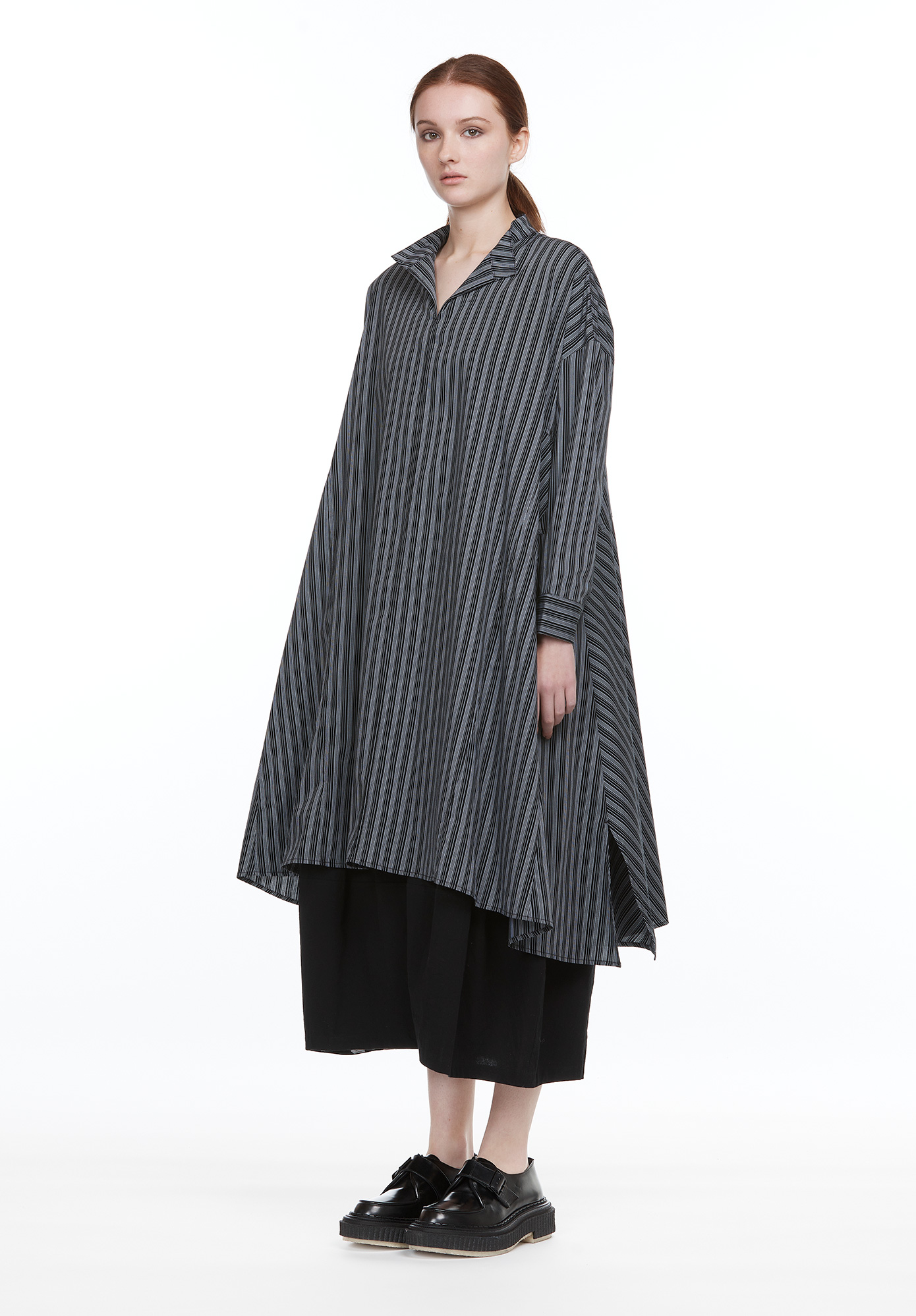 STRIPE PANEL TUNIC - BLACK