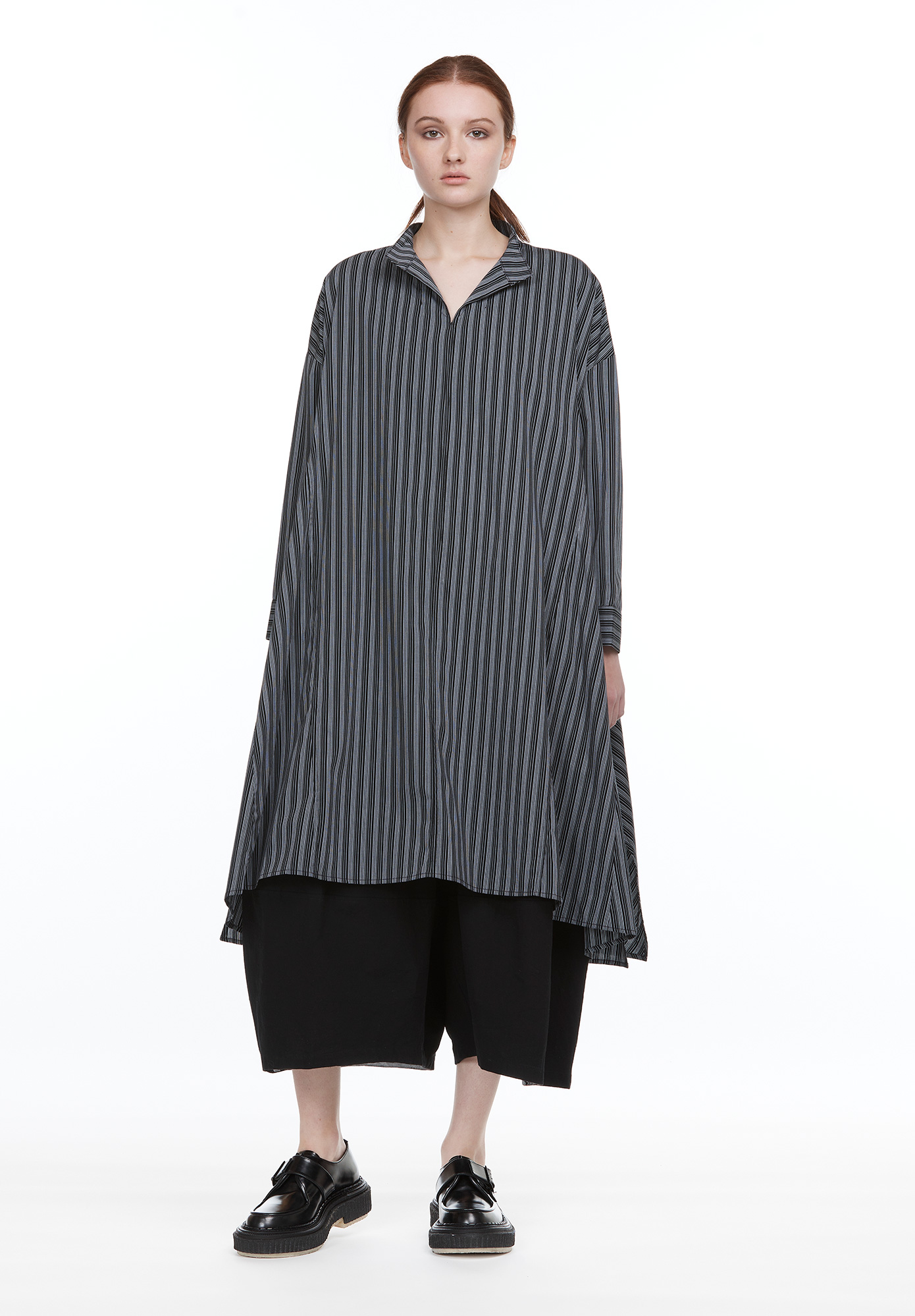 STRIPE PANEL TUNIC - BLACK