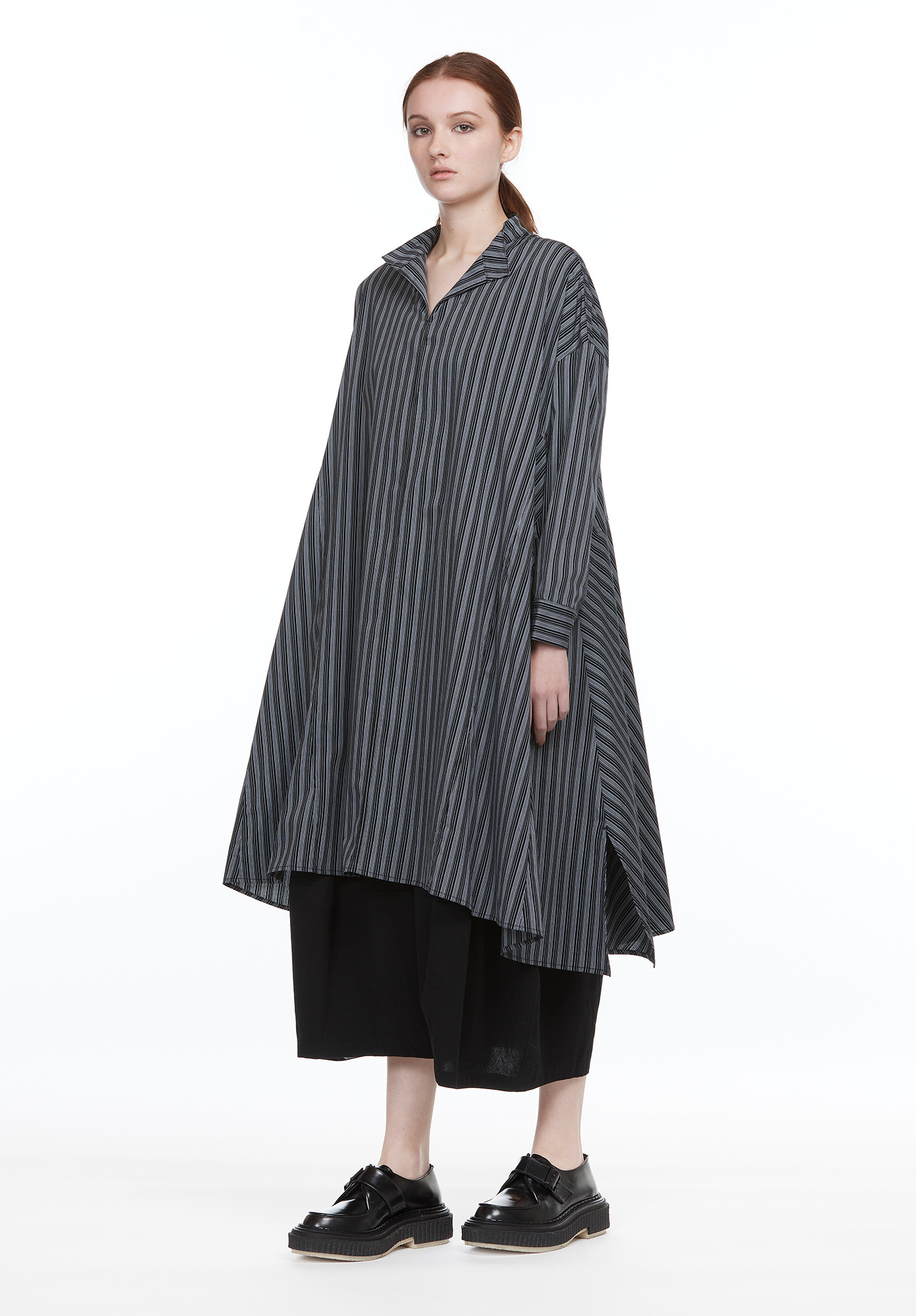 STRIPE PANEL TUNIC - BLACK