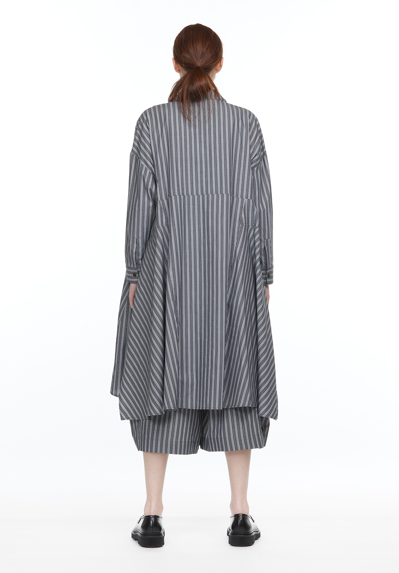 MOYURU - STRIPE PANEL TUNIC - GREY