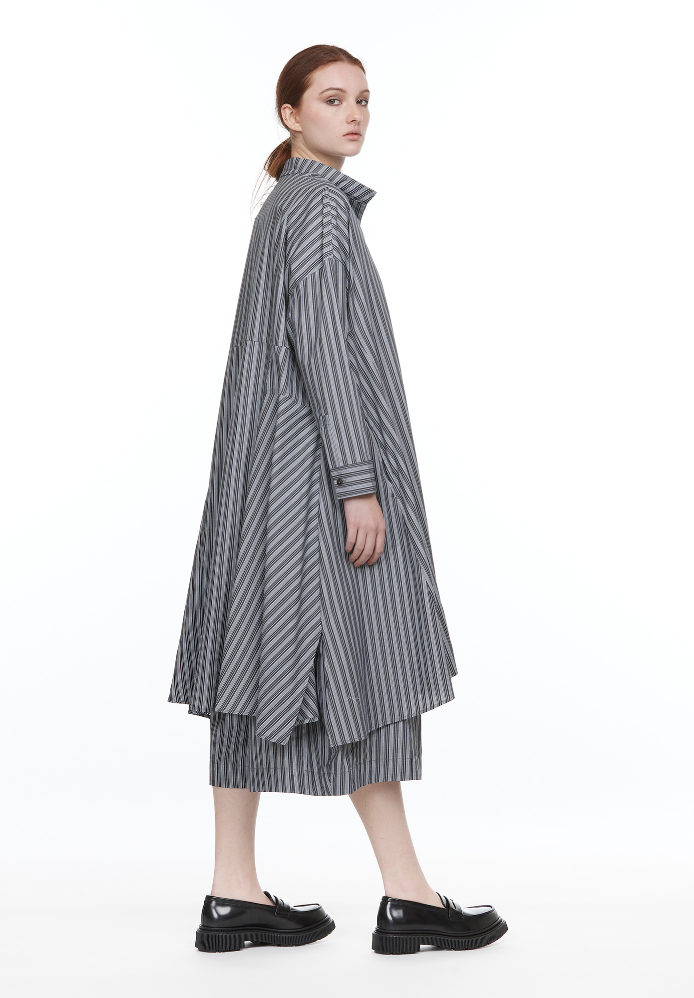 MOYURU - STRIPE PANEL TUNIC - GREY