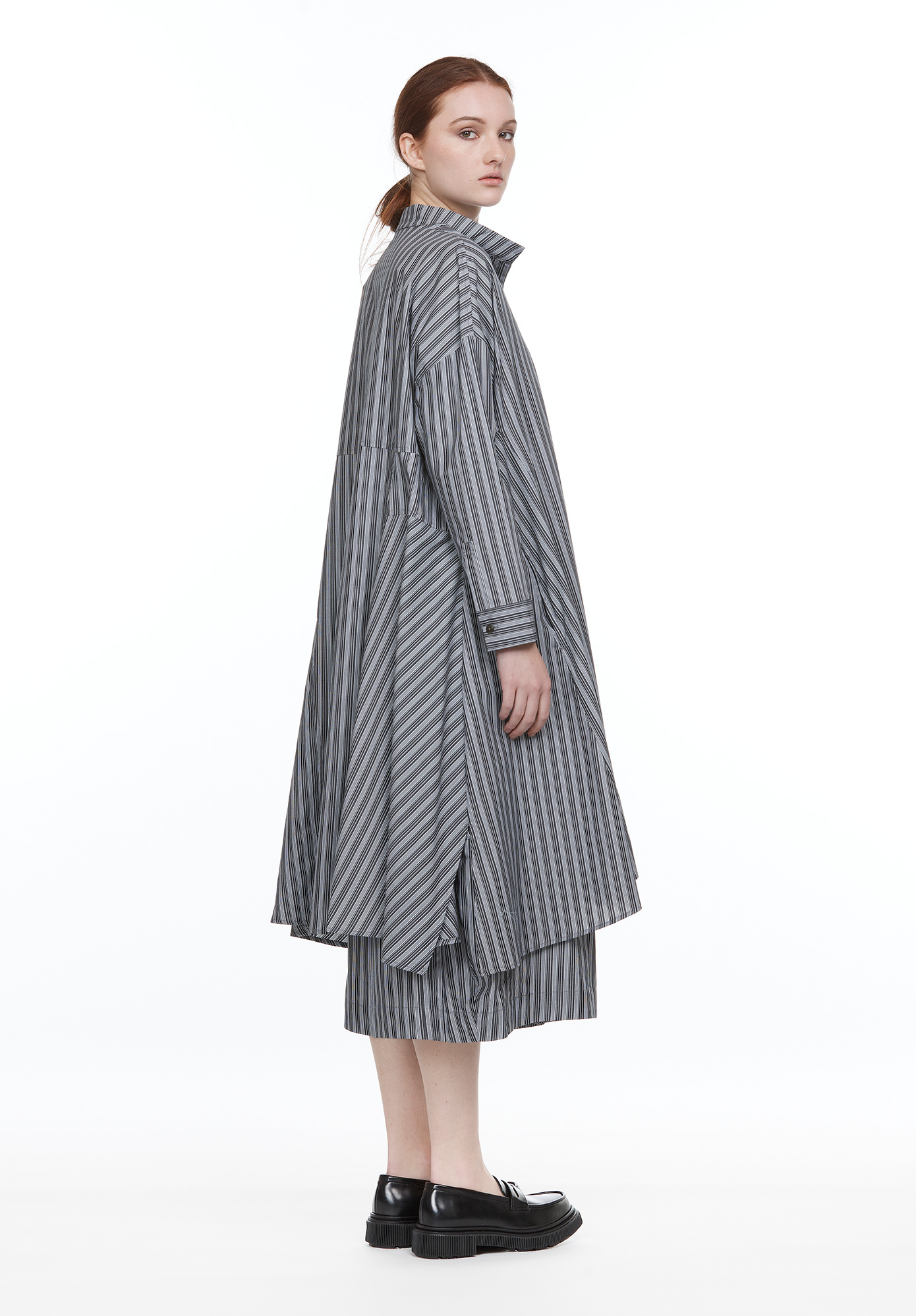 MOYURU - STRIPE PANEL TUNIC - GREY