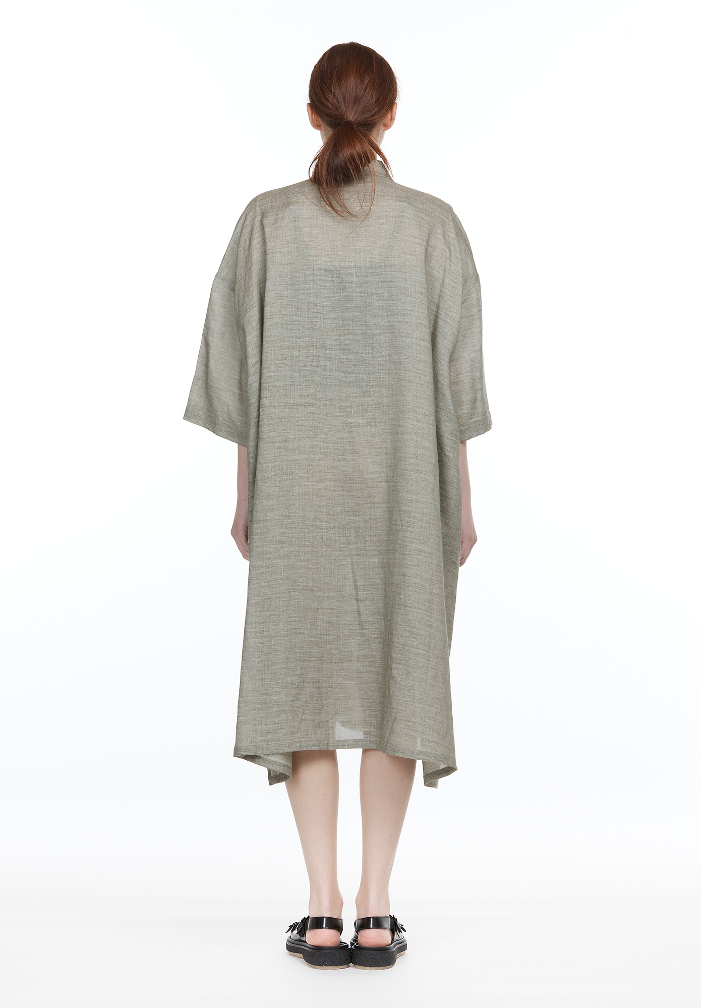 FLY FRONT DRESS - SAGE