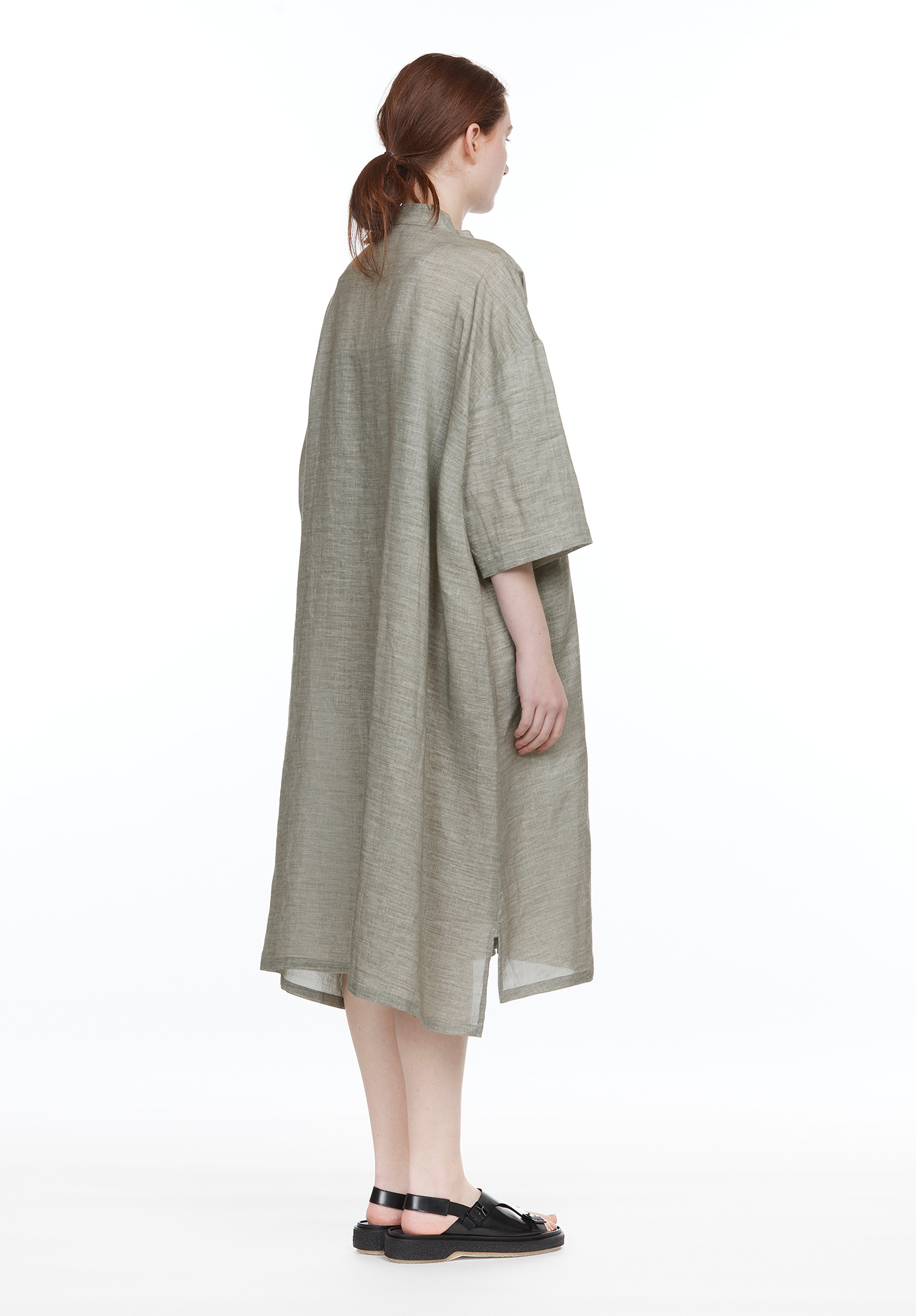 FLY FRONT DRESS - SAGE