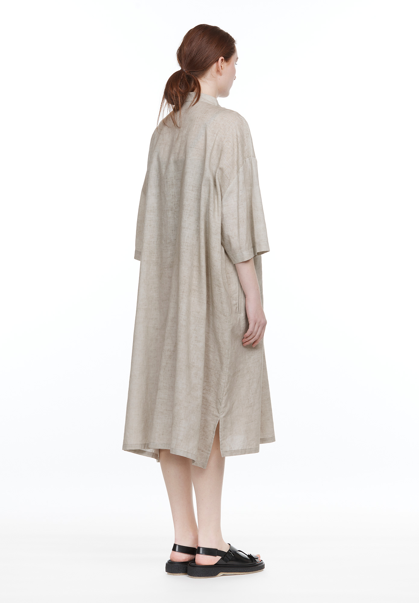 MOYURU - FLY FRONT DRESS - TAUPE