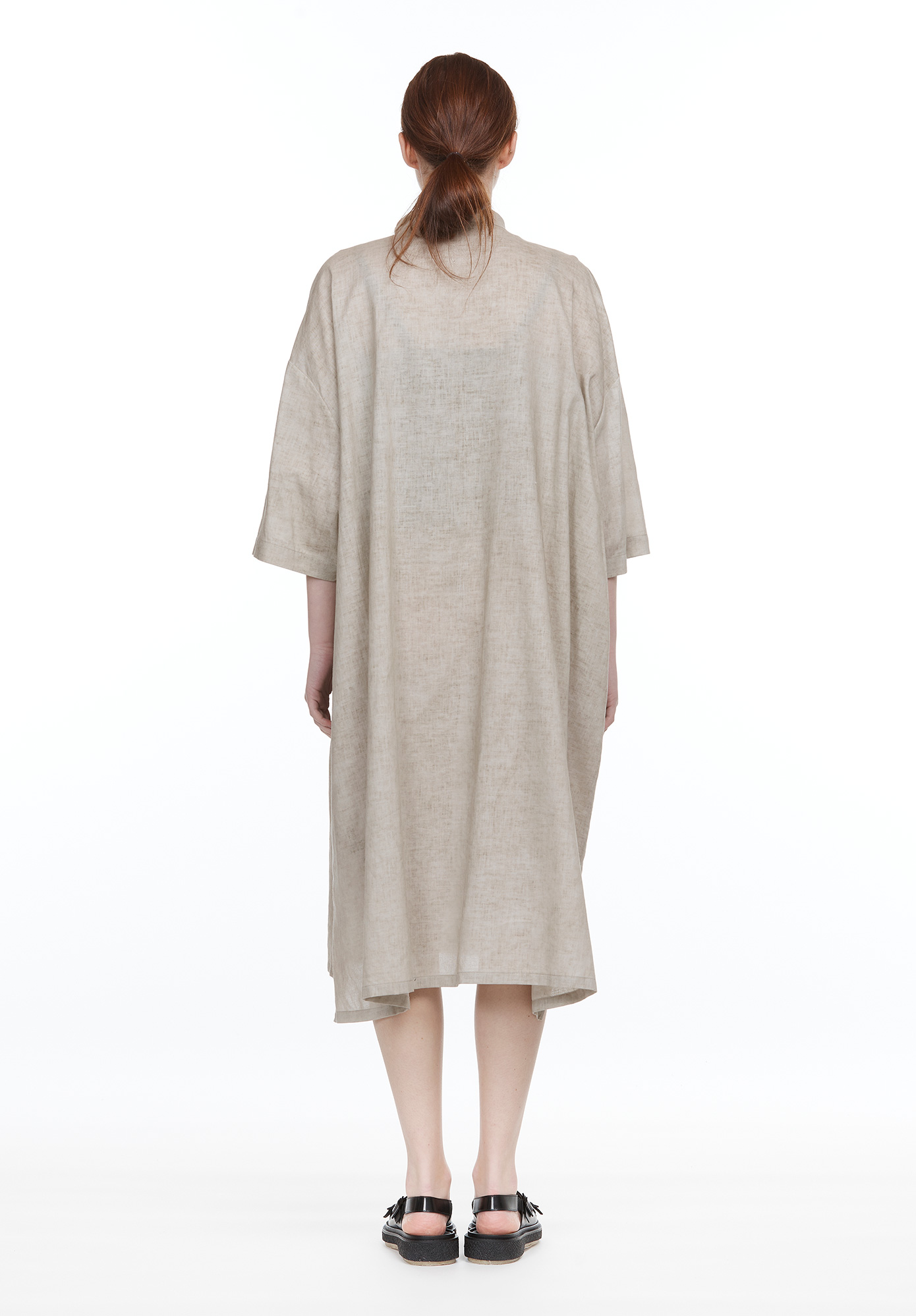 MOYURU - FLY FRONT DRESS - TAUPE