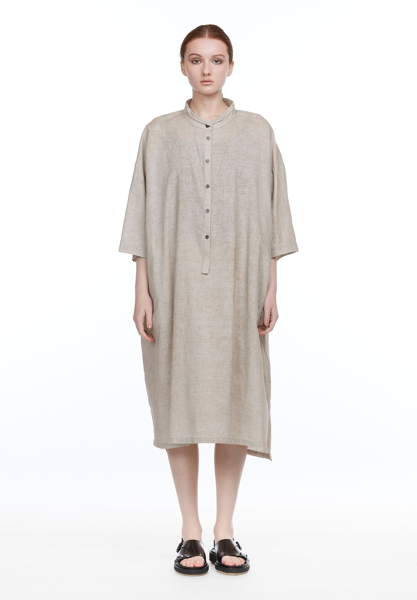 MOYURU - FLY FRONT DRESS - TAUPE