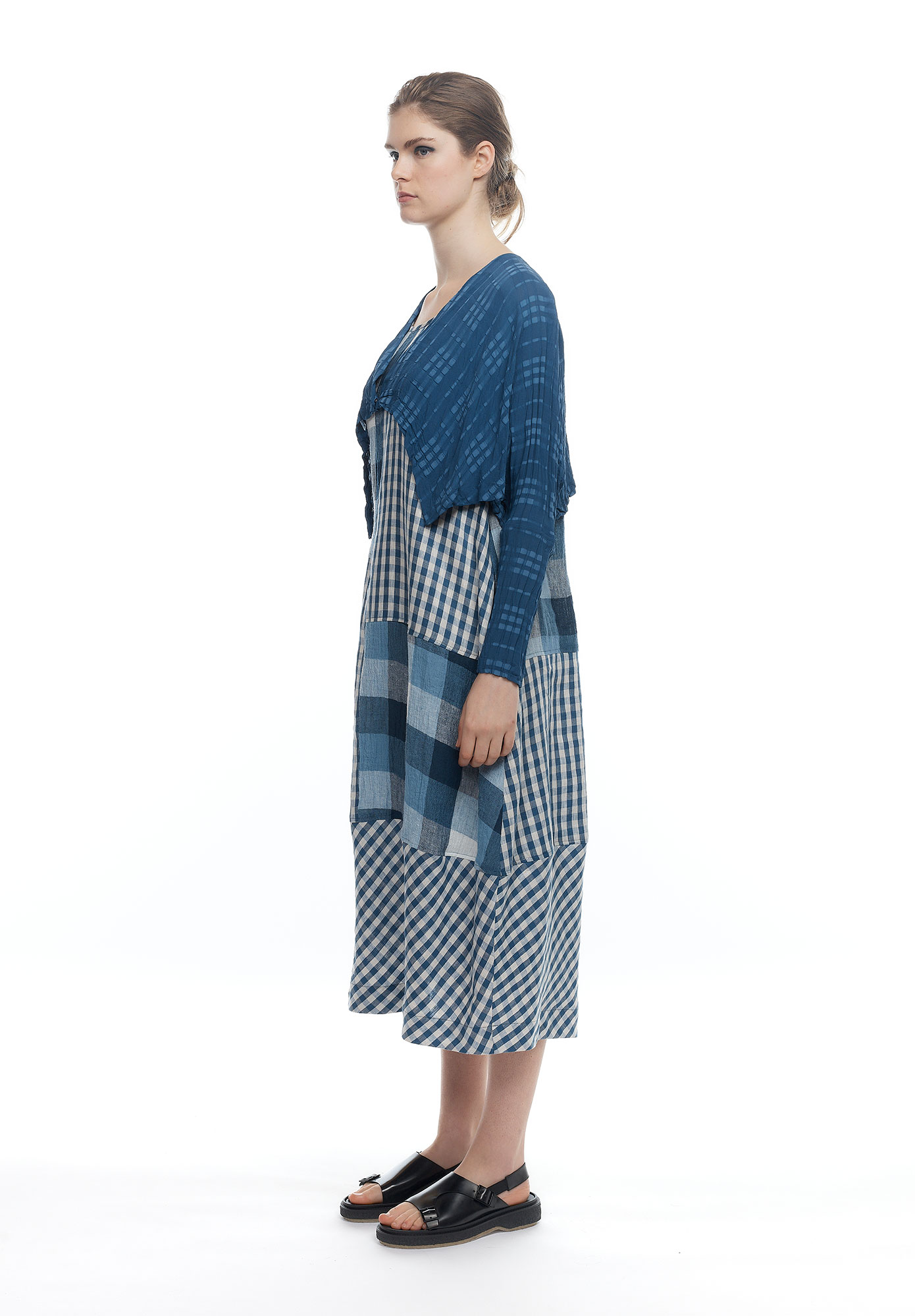MM SÖHN - FRAMEWORK CROPPED SHRUG - MID BLUE