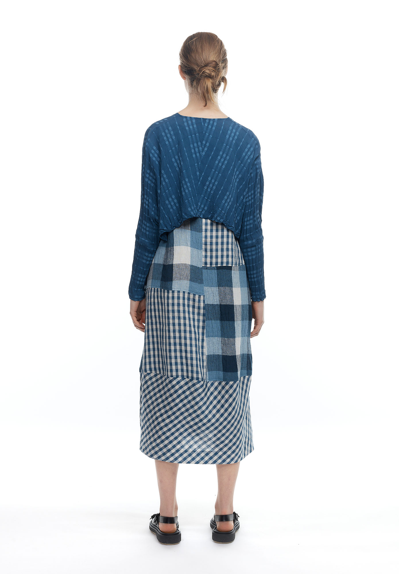 MM SÖHN - FRAMEWORK CROPPED SHRUG - MID BLUE