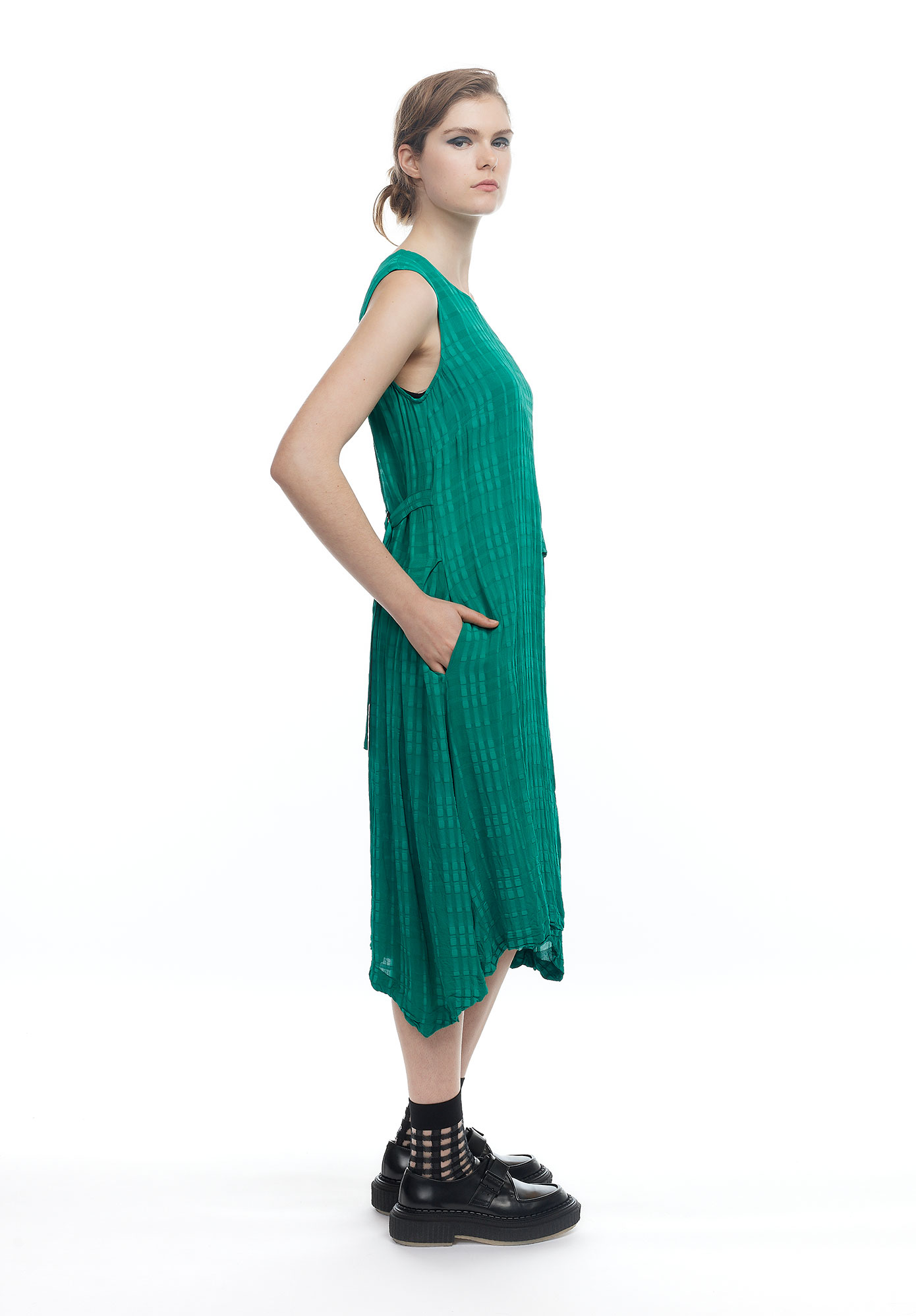 FRAMEWORK ANGLE HEM DRESS - EMERALD