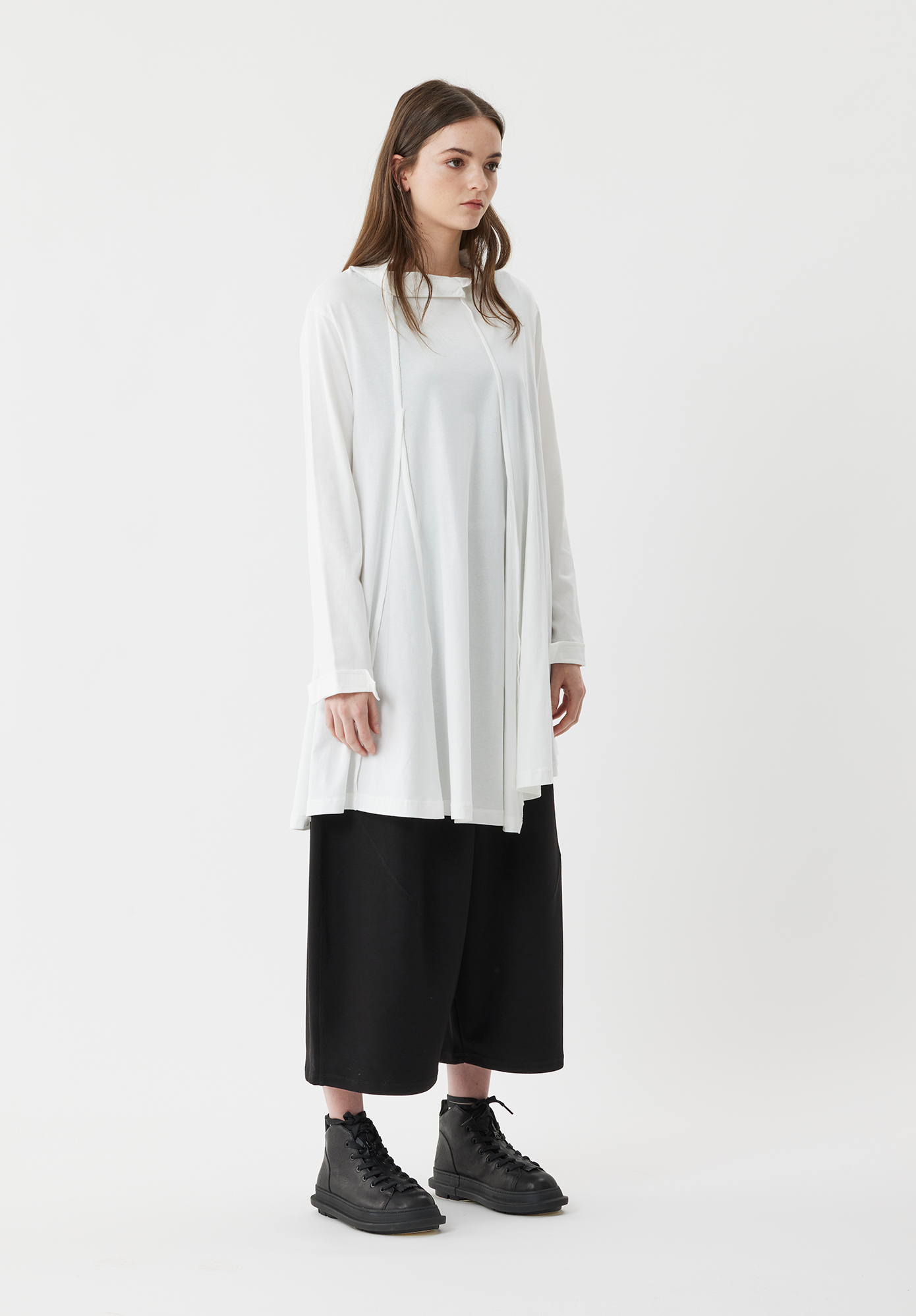 FUNNEL NECK TUNIC - WHITE