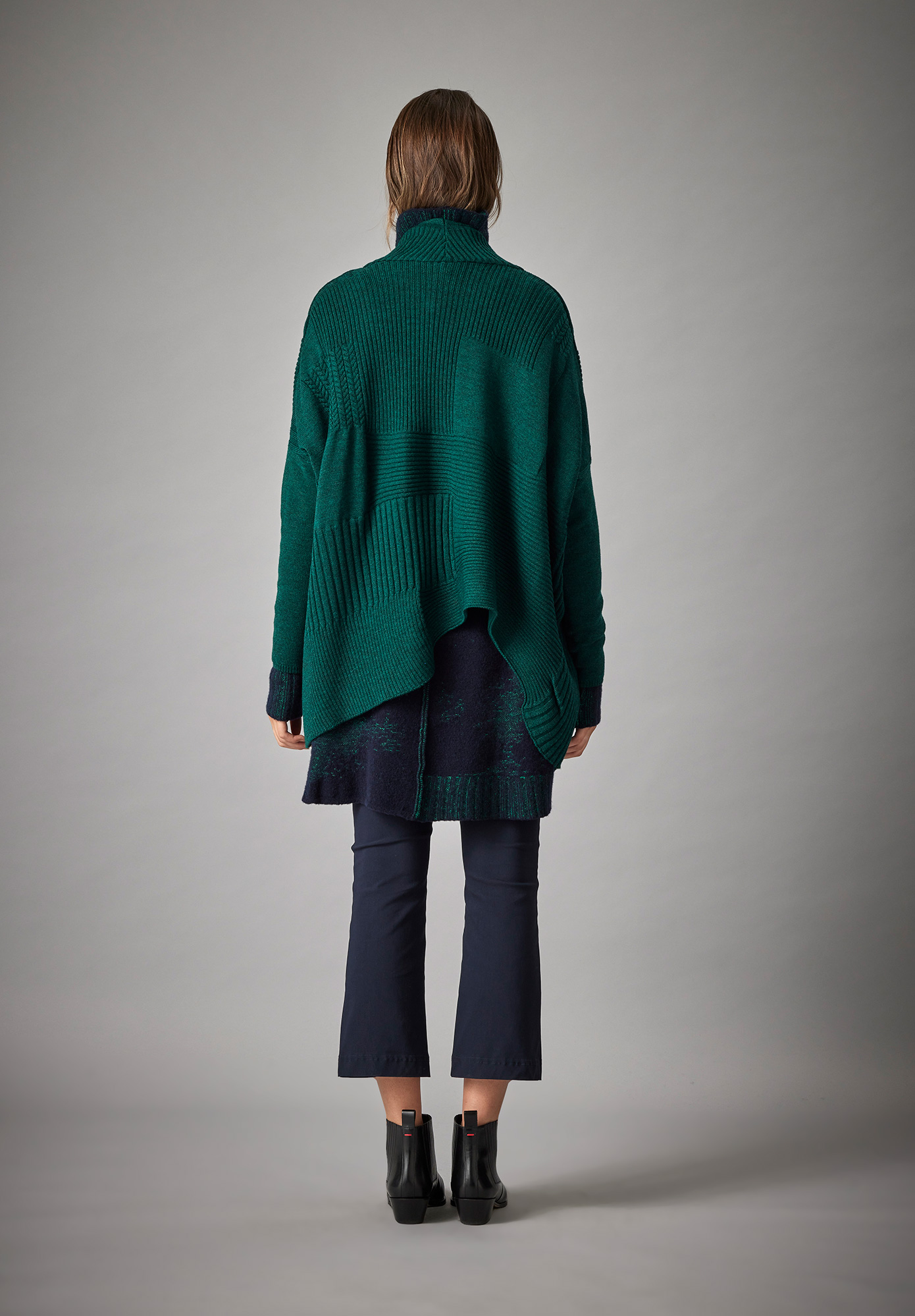 FRETWORK CARDIGAN - EVERGREEN