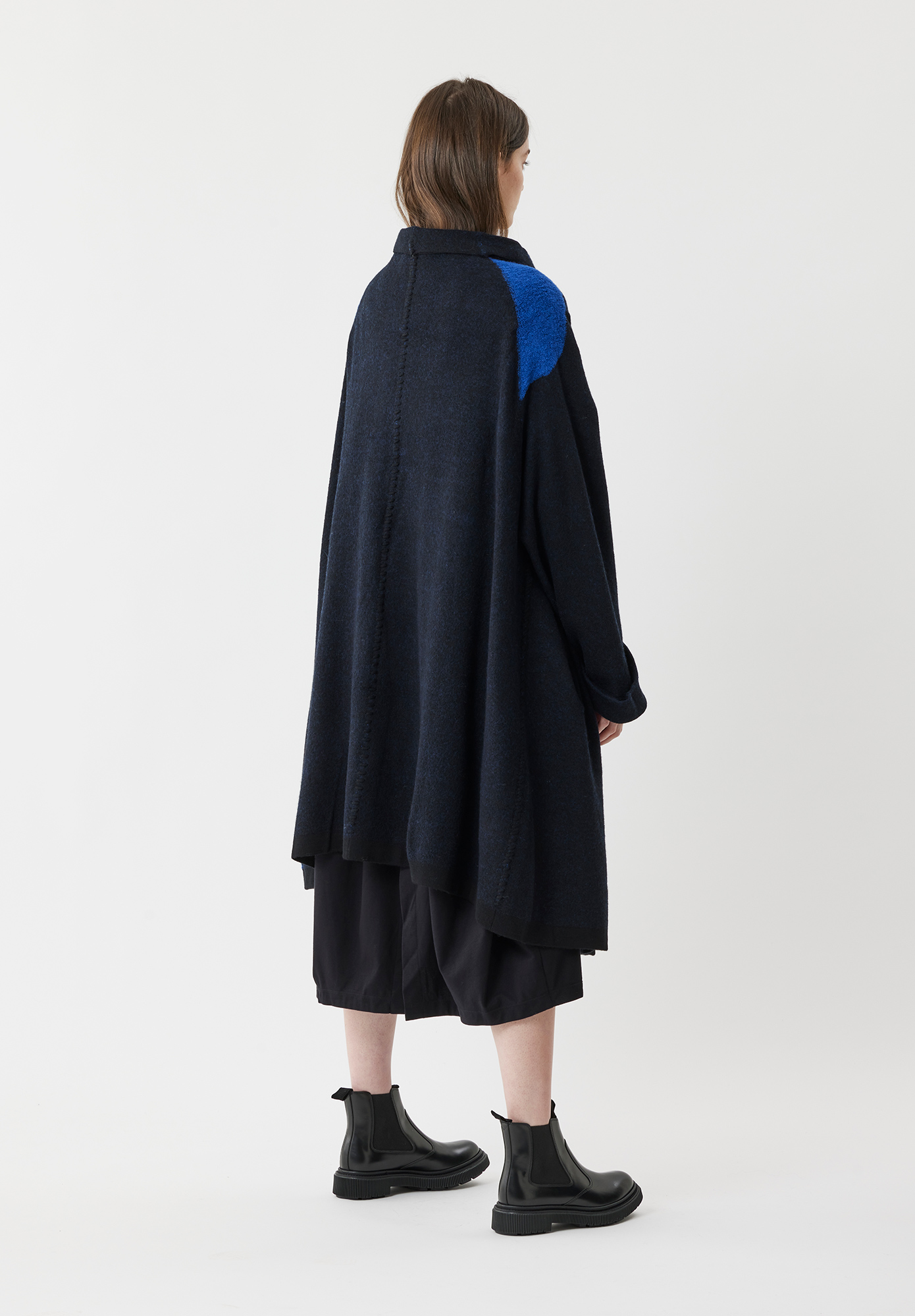 FUSION FELTED COAT - BLACK / BLUE