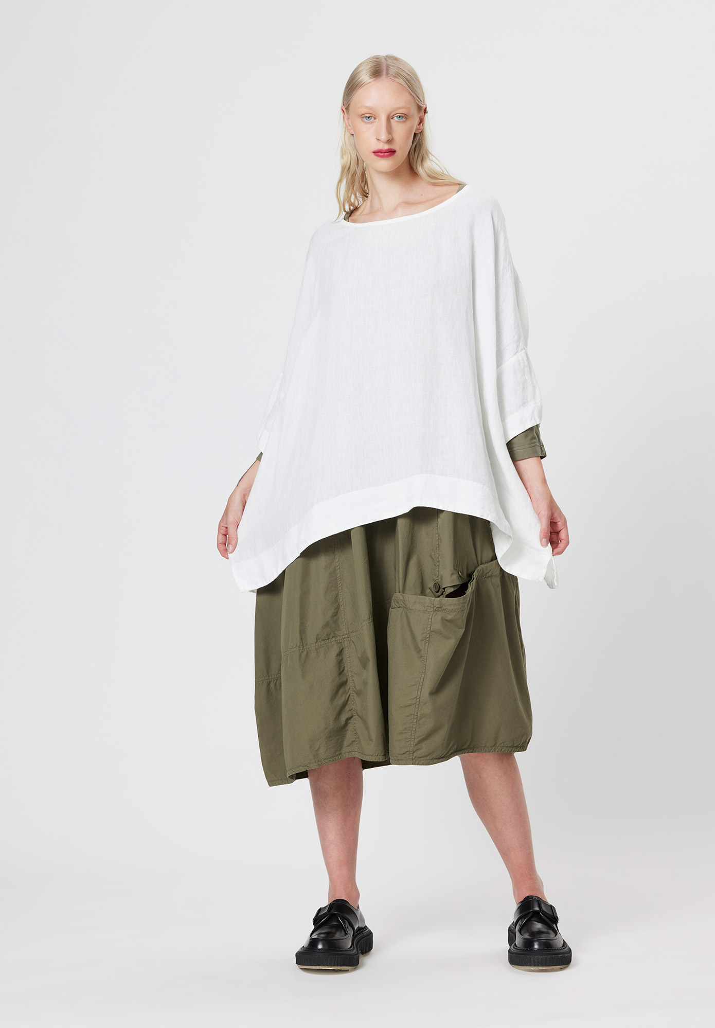 RELAXED LINEN TUNIC - OFF WHITE