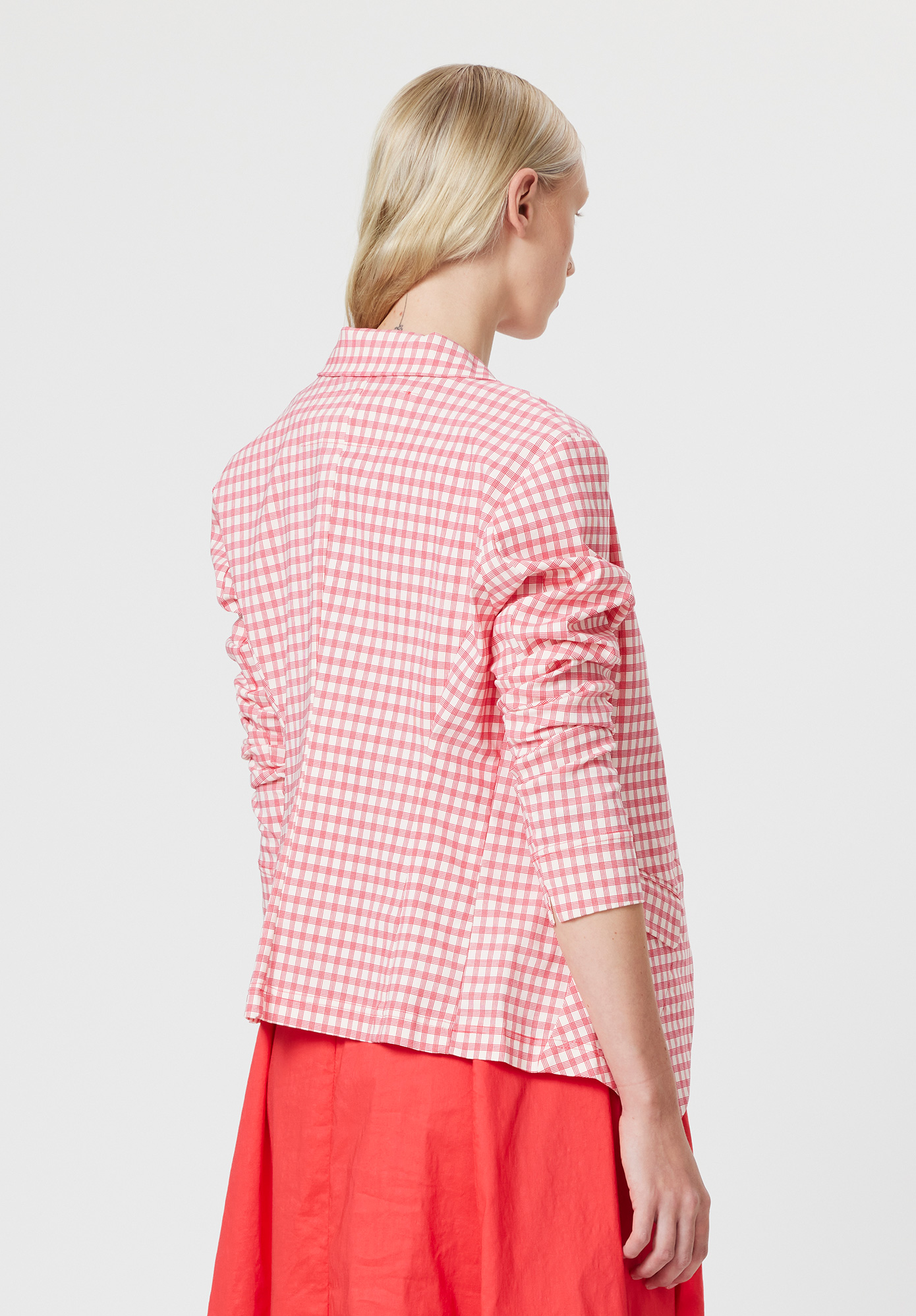 CHECK SLIM FIT JACKET - CHERRY CHECK