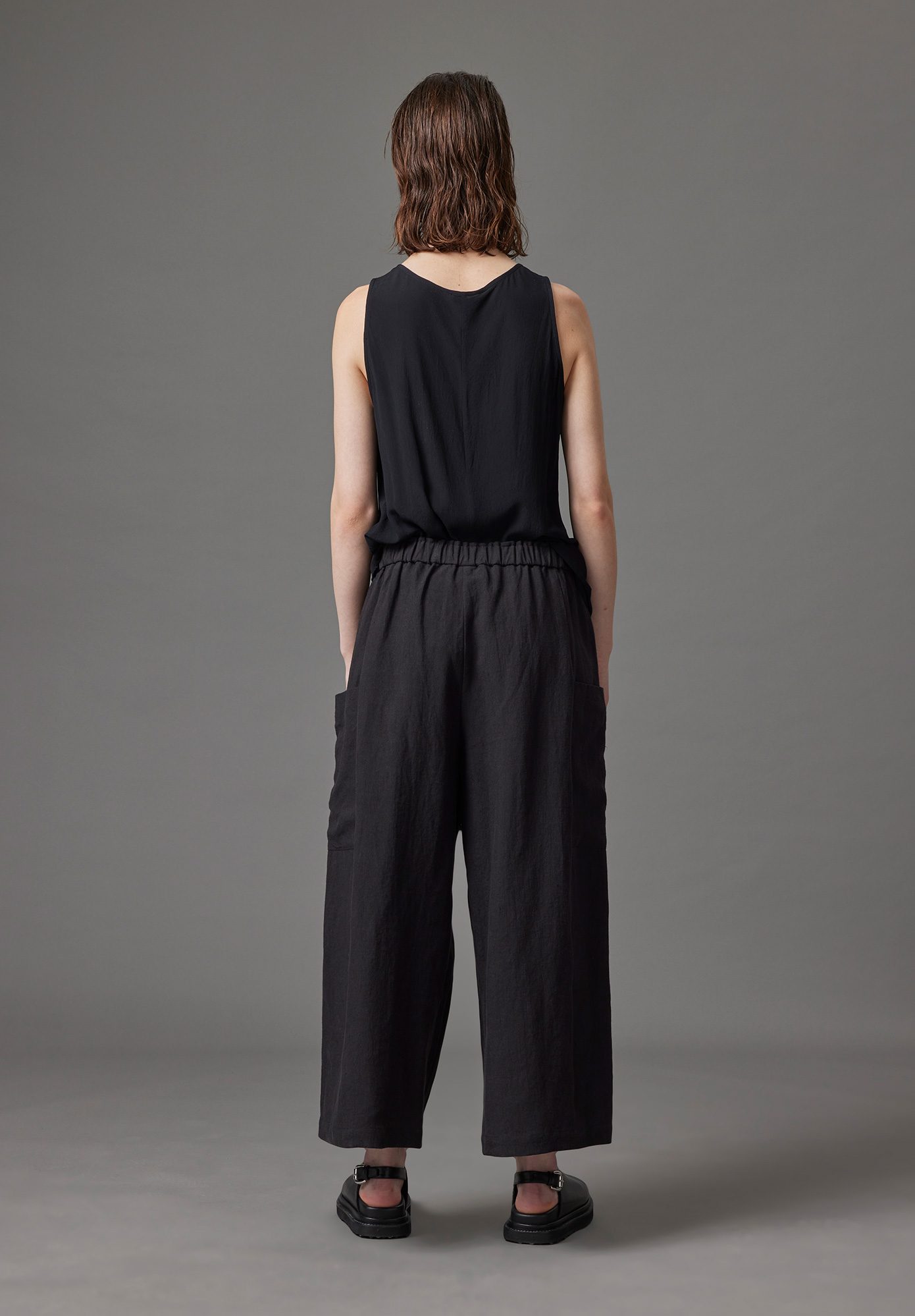 MM SÖHN - TRIPLICATE PANT LINEN - BLACK