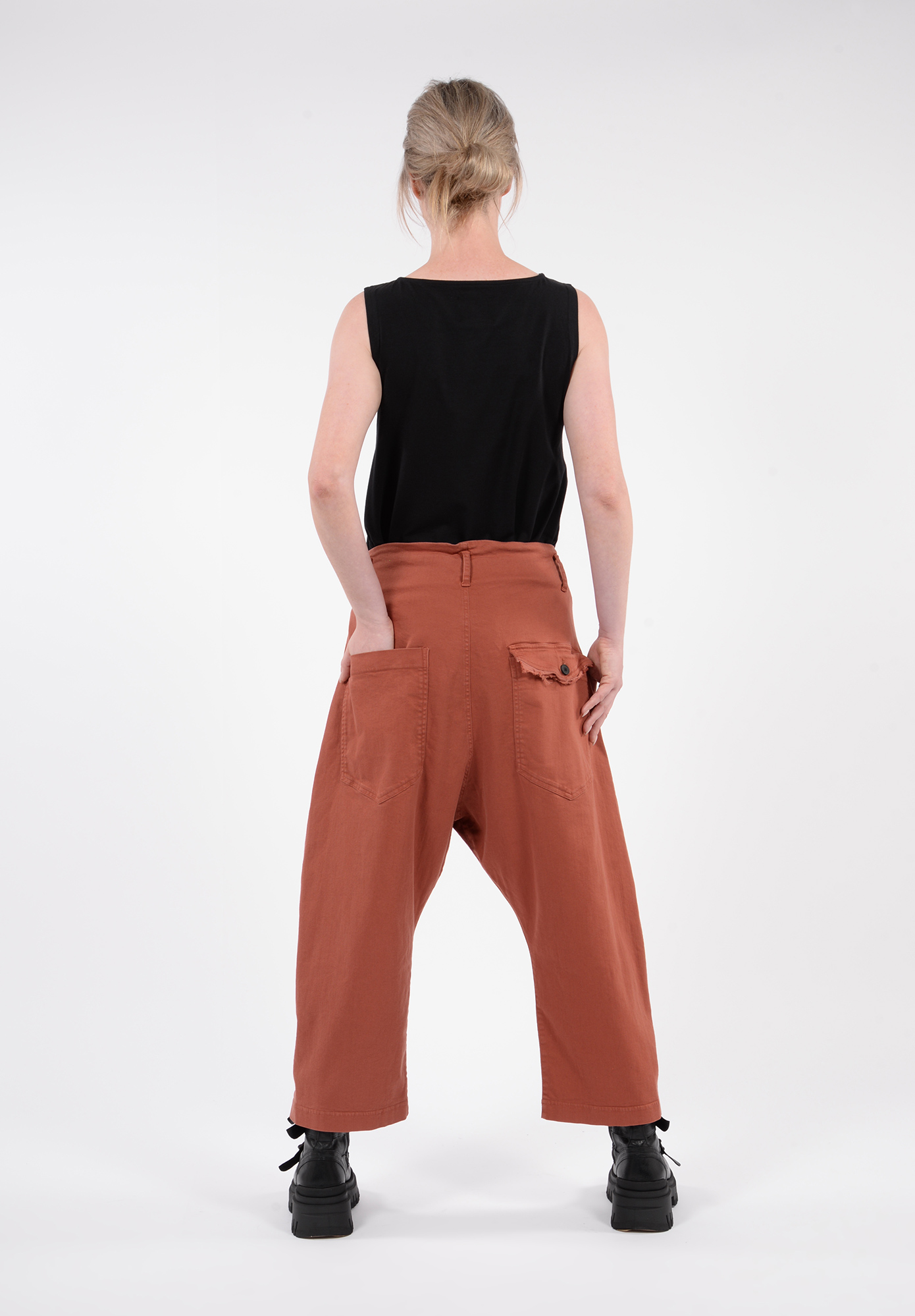 PAL OFFNER - BALLOON FIT TROUSERS - SUPER STRETCH DENIM - PICANTE