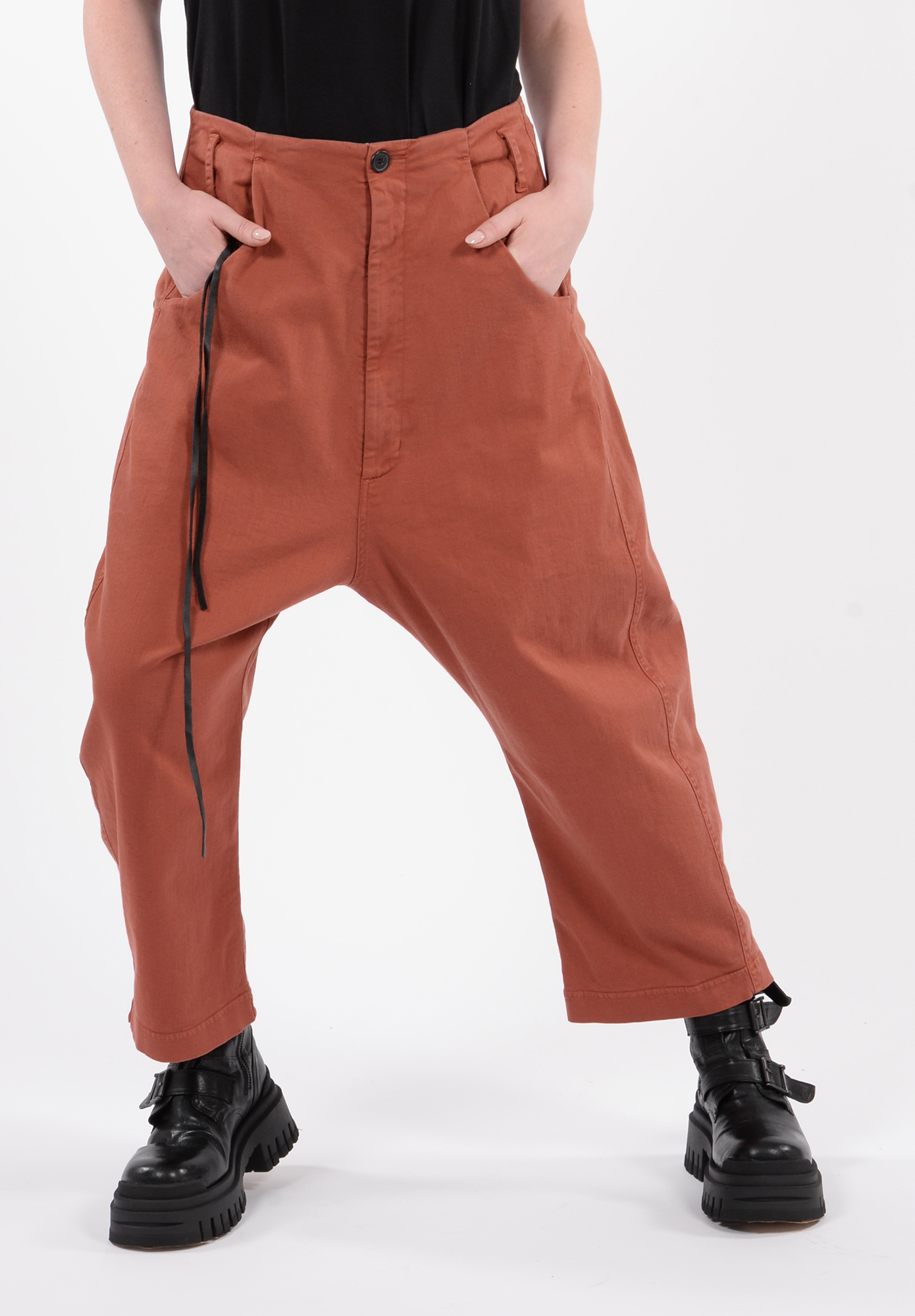 PAL OFFNER - BALLOON FIT TROUSERS - SUPER STRETCH DENIM - PICANTE