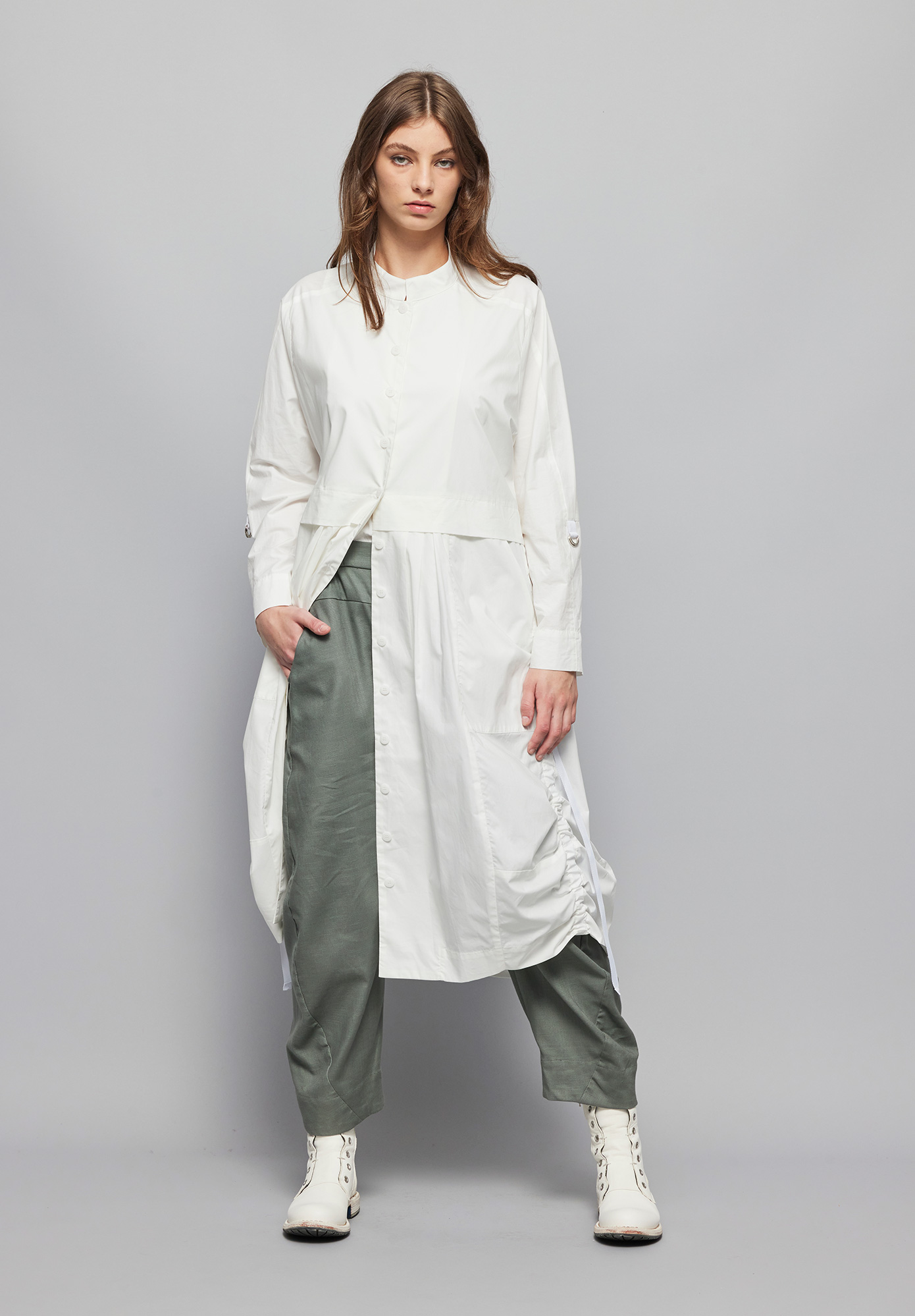 MM SÖHN - DISCORD SHIRT DRESS - WHITE