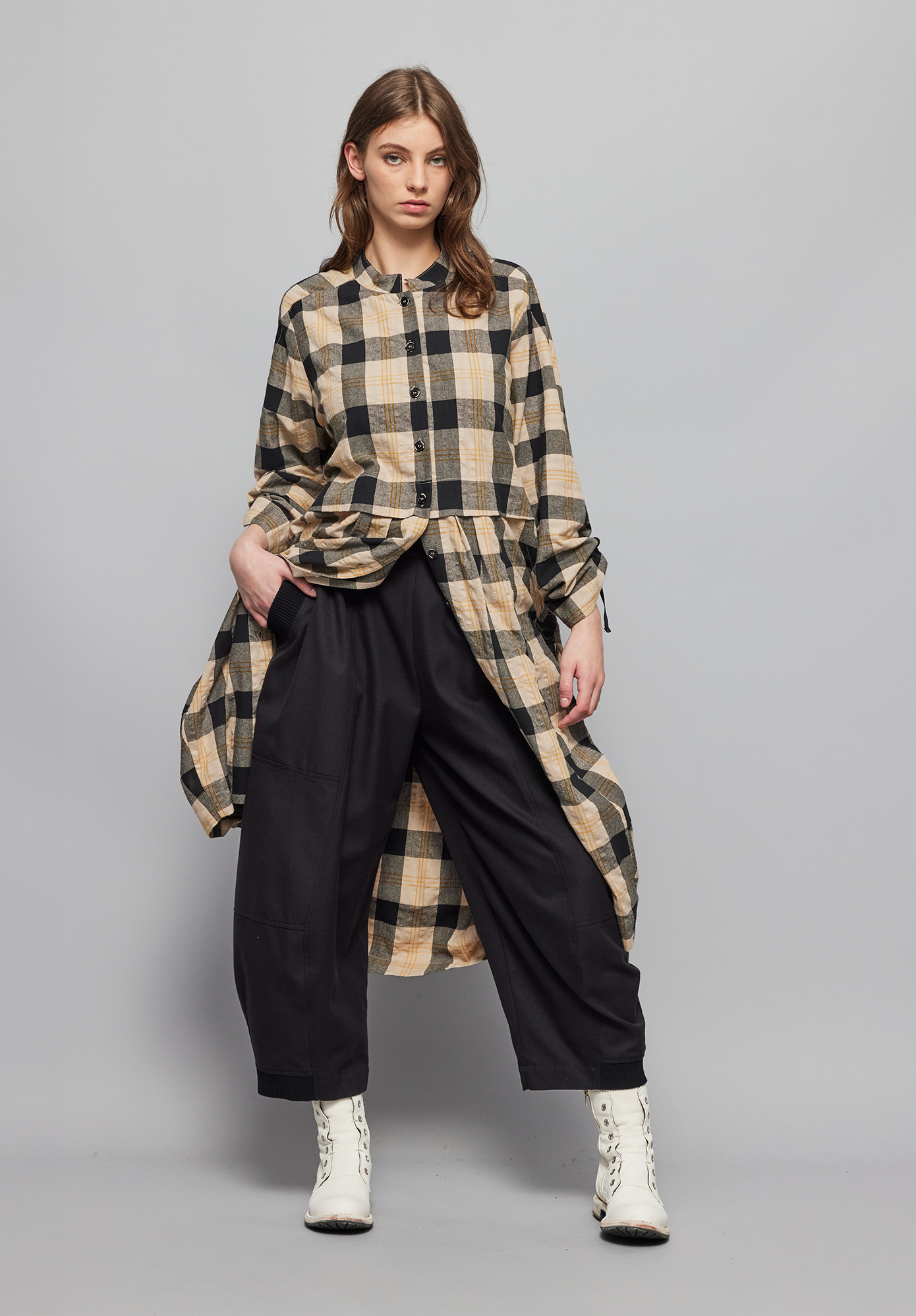 DISCORD SHIRT DRESS - MULTI CHECK