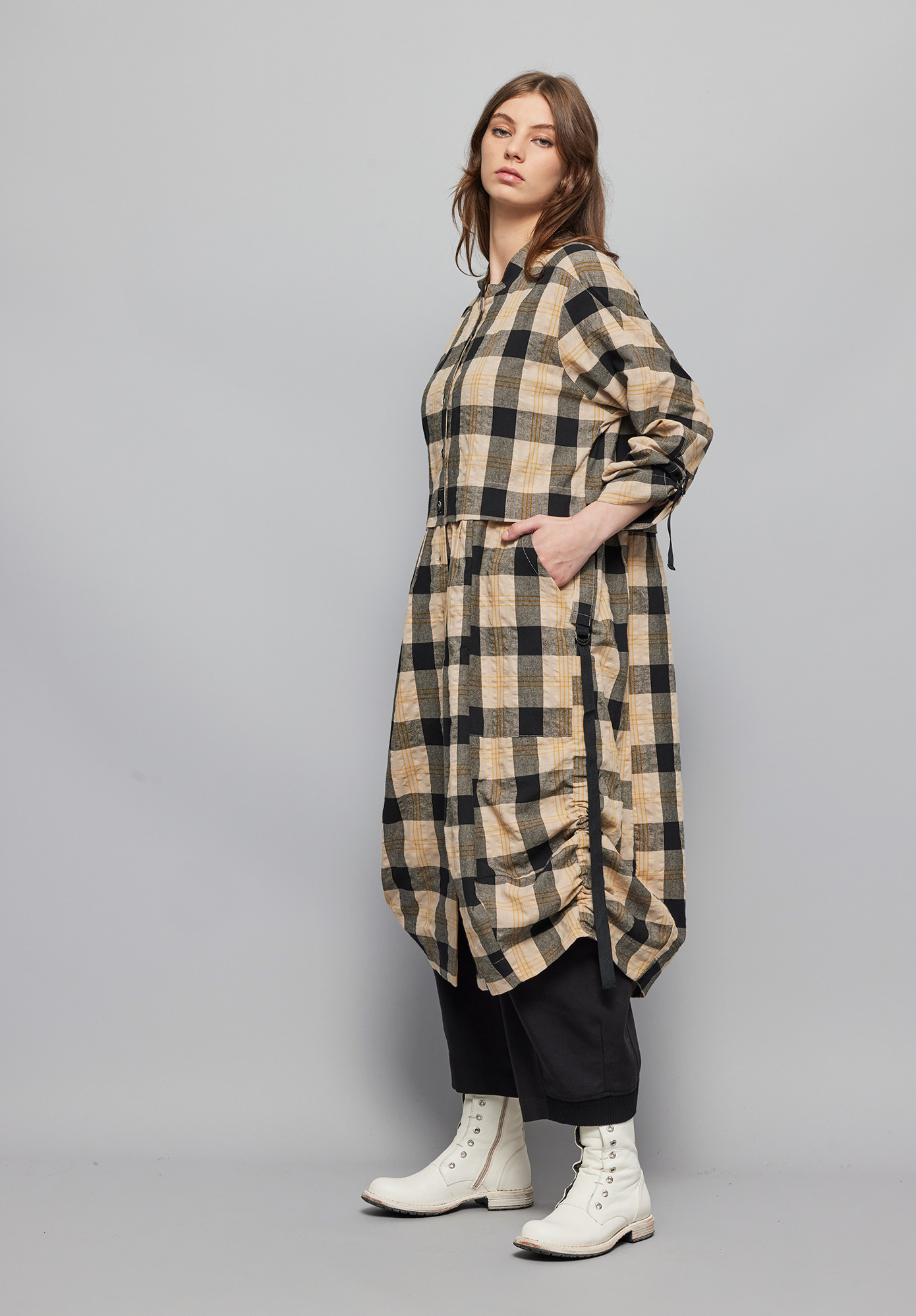 DISCORD SHIRT DRESS - MULTI CHECK