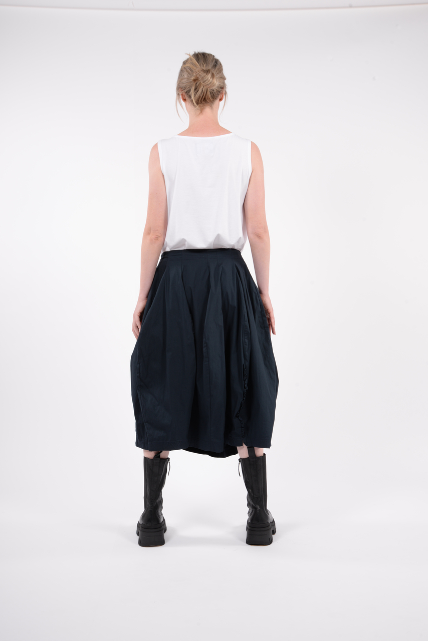 STUDIO RUNDHOLZ BLACK LABEL - PANELLED SKIRT WITH RUFFLE INSERTS - INK