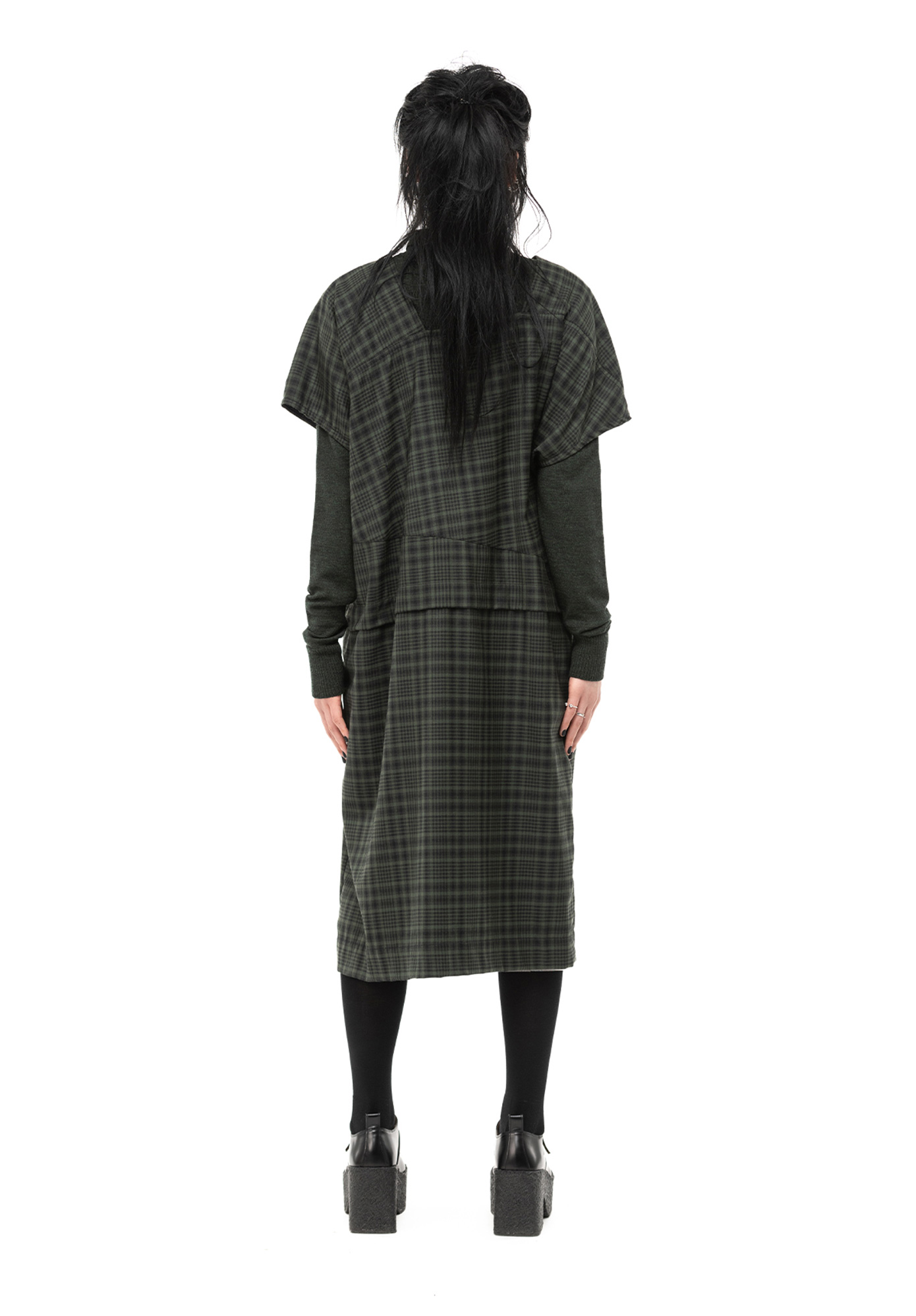 NOM*d - CROSS-CUT SHIFT - GREEN PLAID