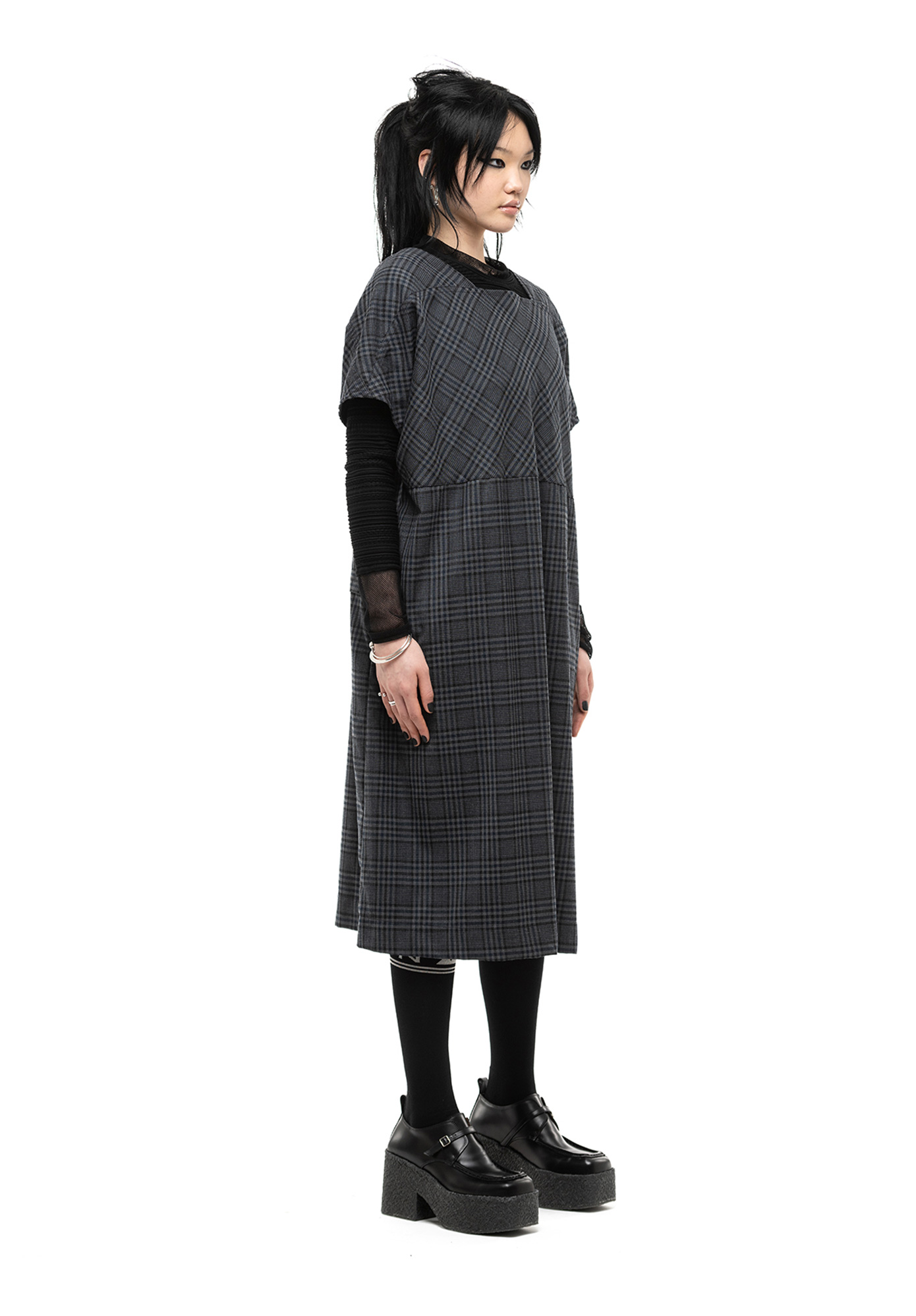 NOM*D - CROSS-CUT SHIFT - GREY PLAID